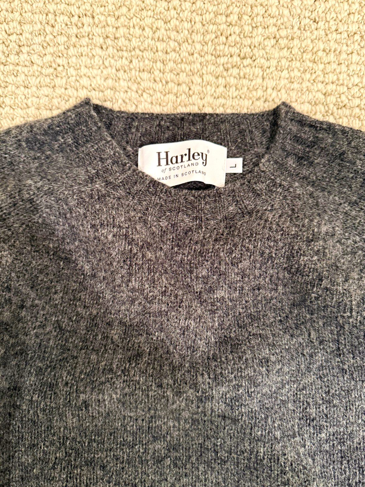 Harley of Scotland Wool Knit Sweaters lot of 3 Gray, Blue, Dark Brown