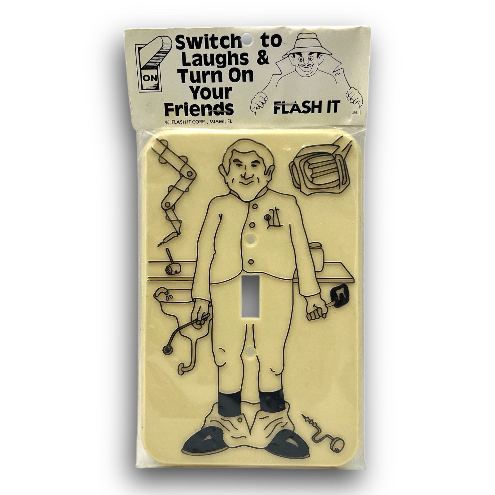 Vintage 1976 Flash It Corp DOCTOR Light Switch Plate Cover Novelty Vintage 1976 Flash It Corp DOCTOR Light Switch Plate Cover Novelty
