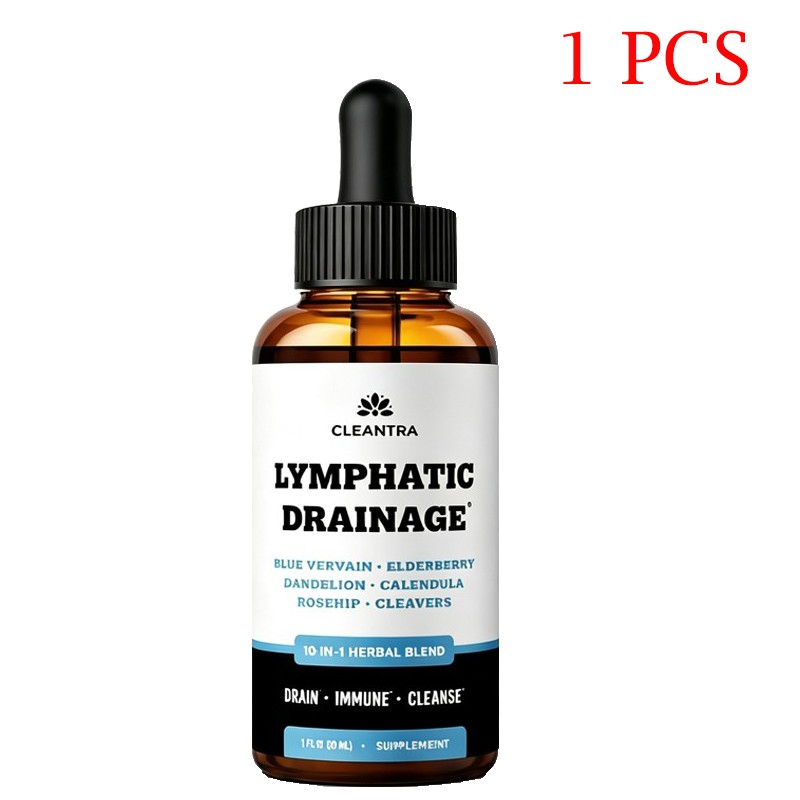 Cleantra Lymphatic Drainage Support Drops 10- in-1 Herbal Supplement