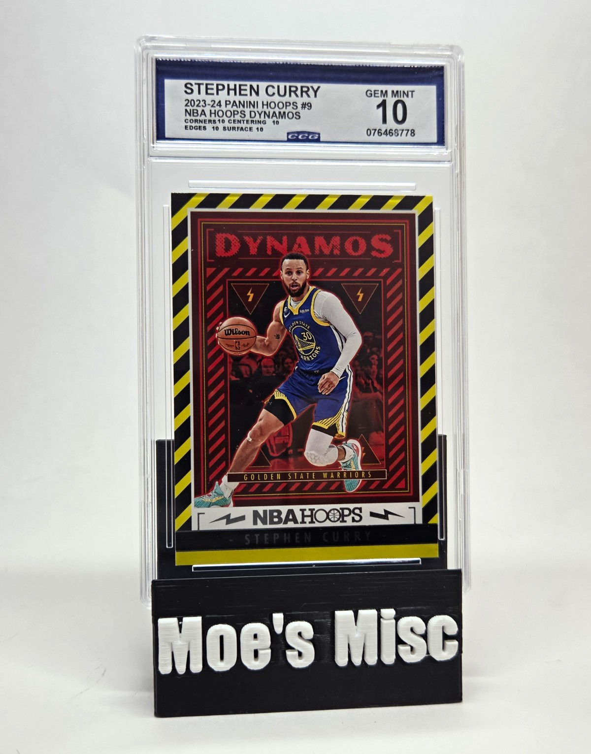 Panini 2023-24 NBA Hoops Stephen Curry Dynamos #9 Insert Graded Warriors Panini 2023-24 NBA Hoops Stephen Curry Dynamos #9 Insert Graded Warriors