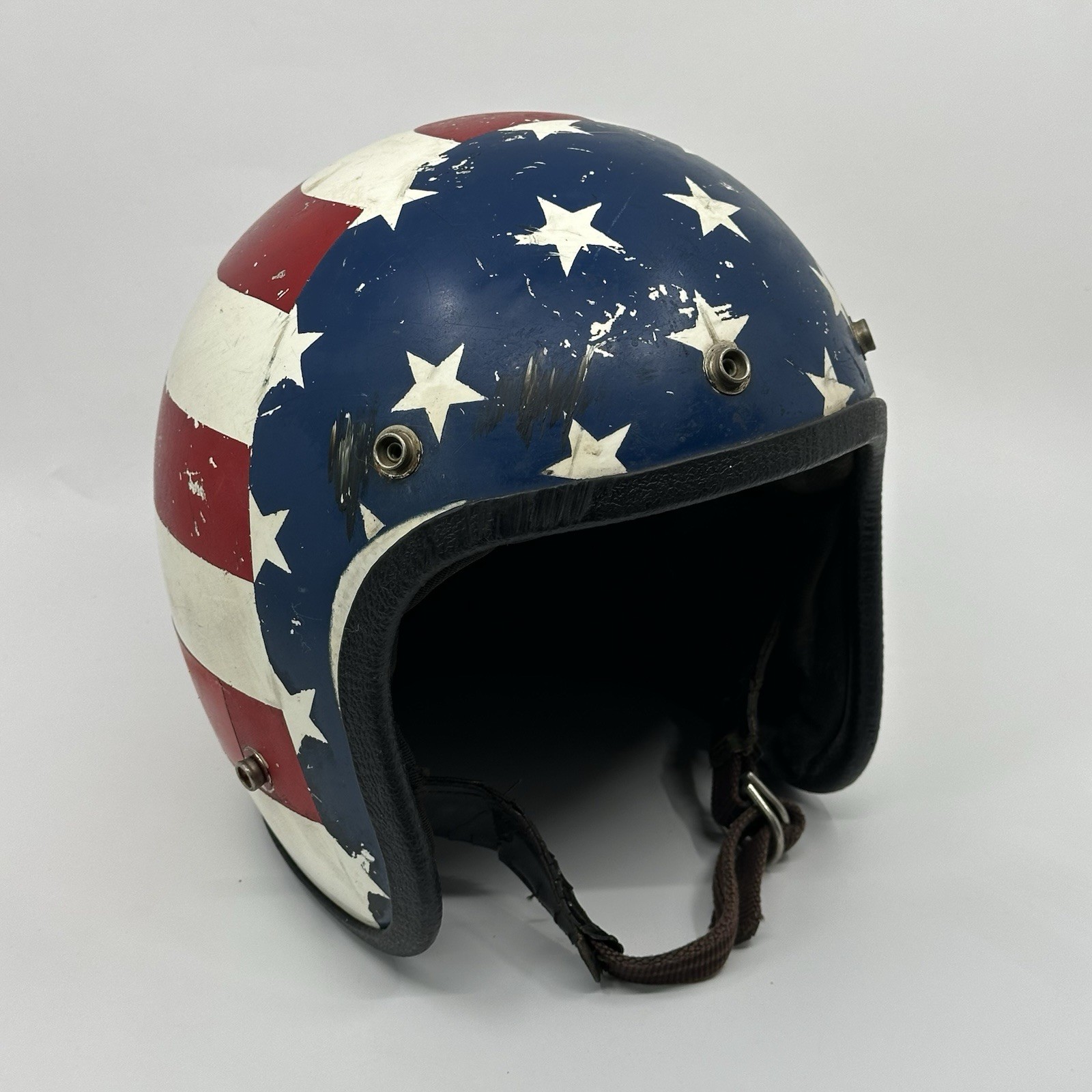 RARE VTG PIP “It’s A PIP” GP-2 Motorcycle Helmet 5 Snap Front STARS/Stripes USA RARE VTG PIP “It’s A PIP” GP-2 Motorcycle Helmet 5 Snap Front STARS/Stripes USA