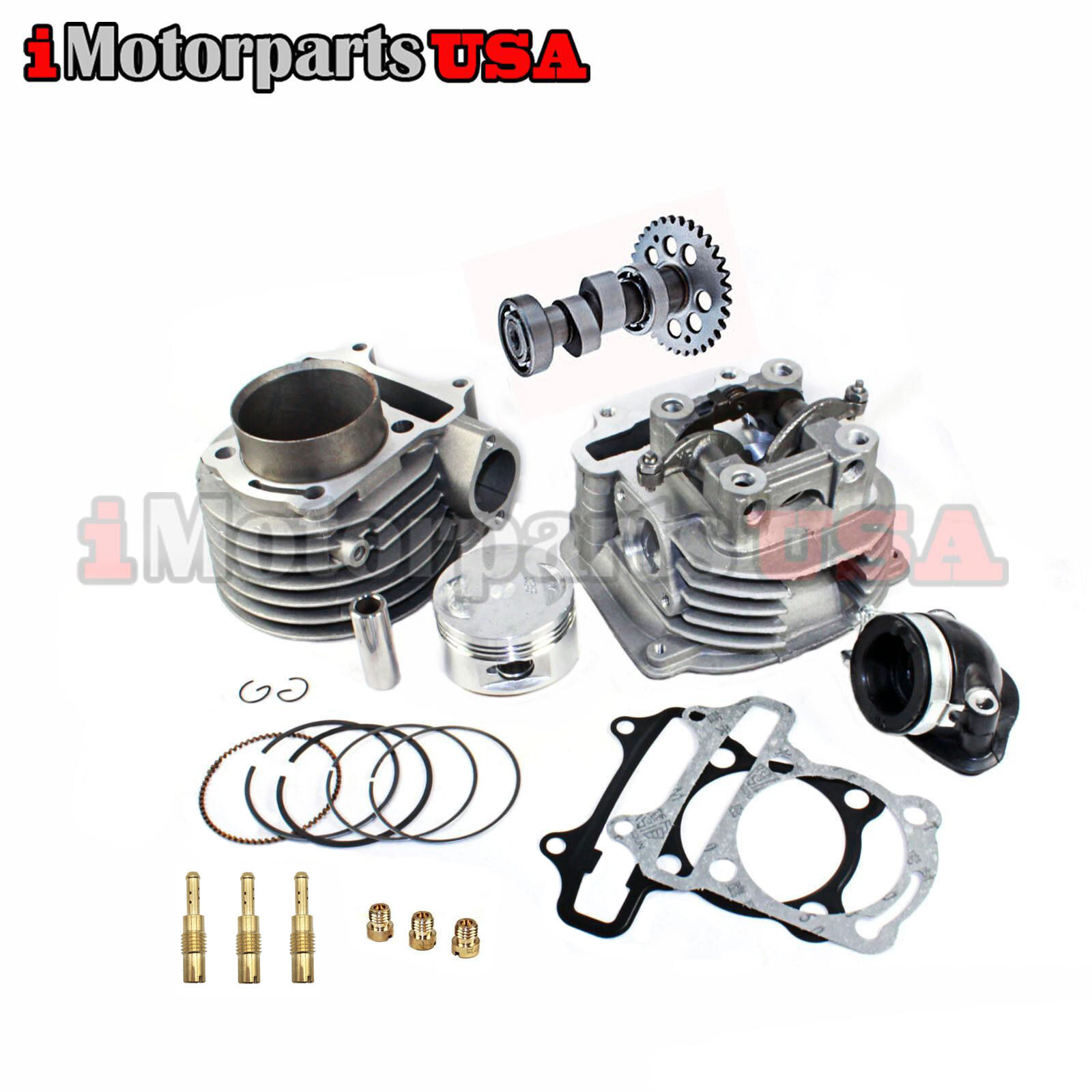 BEST GY6 80CC CYLINDER BIG BORE KIT BBK ROKETA TAOTAO ICE BEAR A9 CAM 69MM VALVE