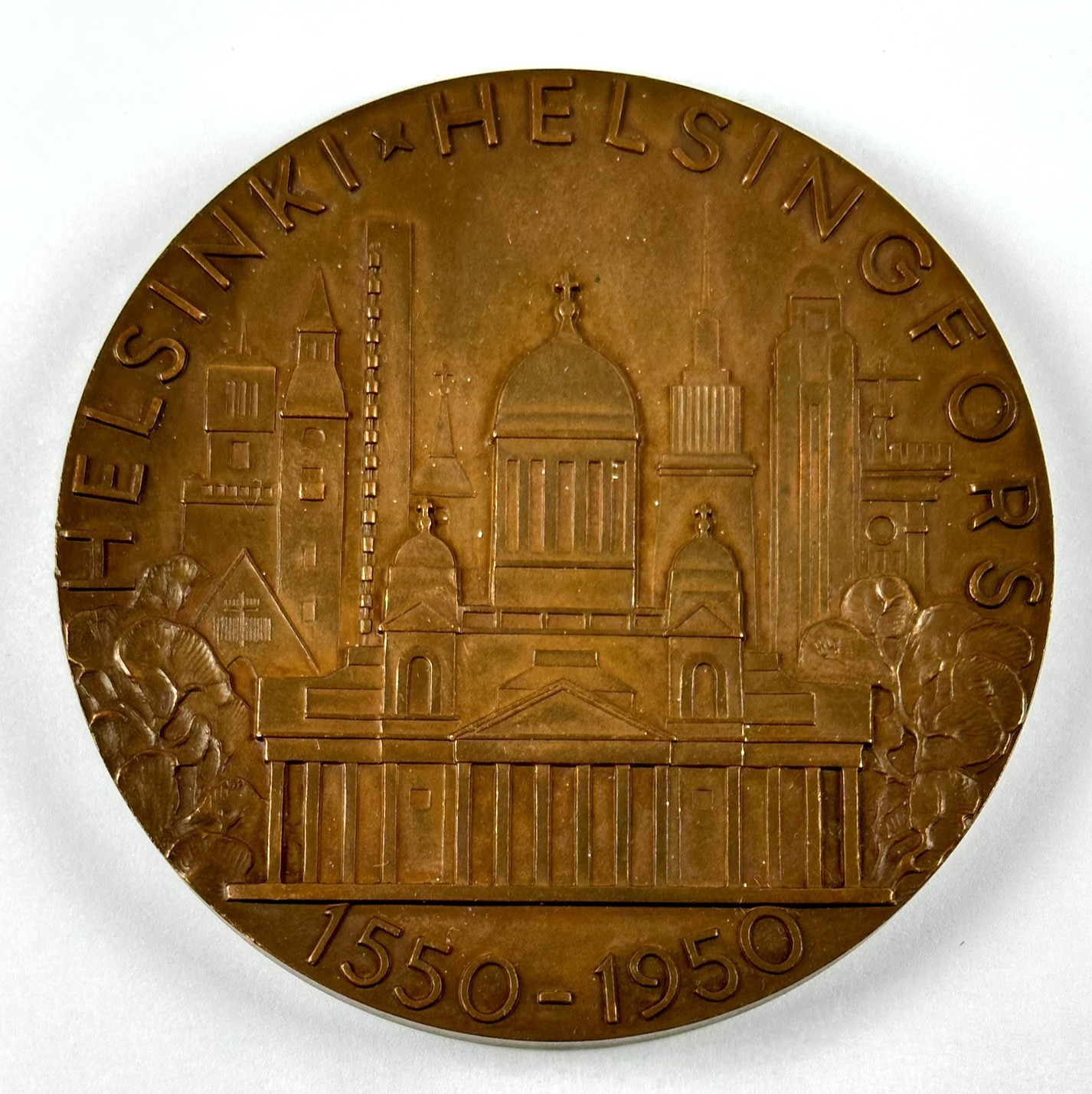 Helsinki Helsingfors Finland 400th Anniversary 1950 Bronze Medal