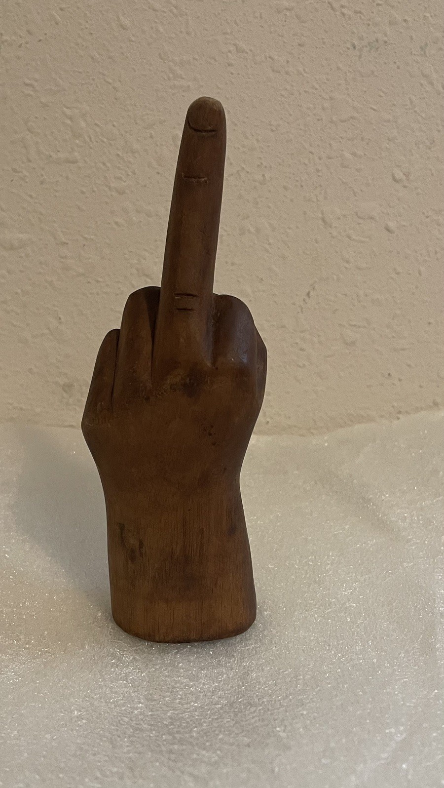 Vintage Hand Carved Wood Middle Finger Figurine 6 Vintage Hand Carved Wood Middle Finger Figurine 6