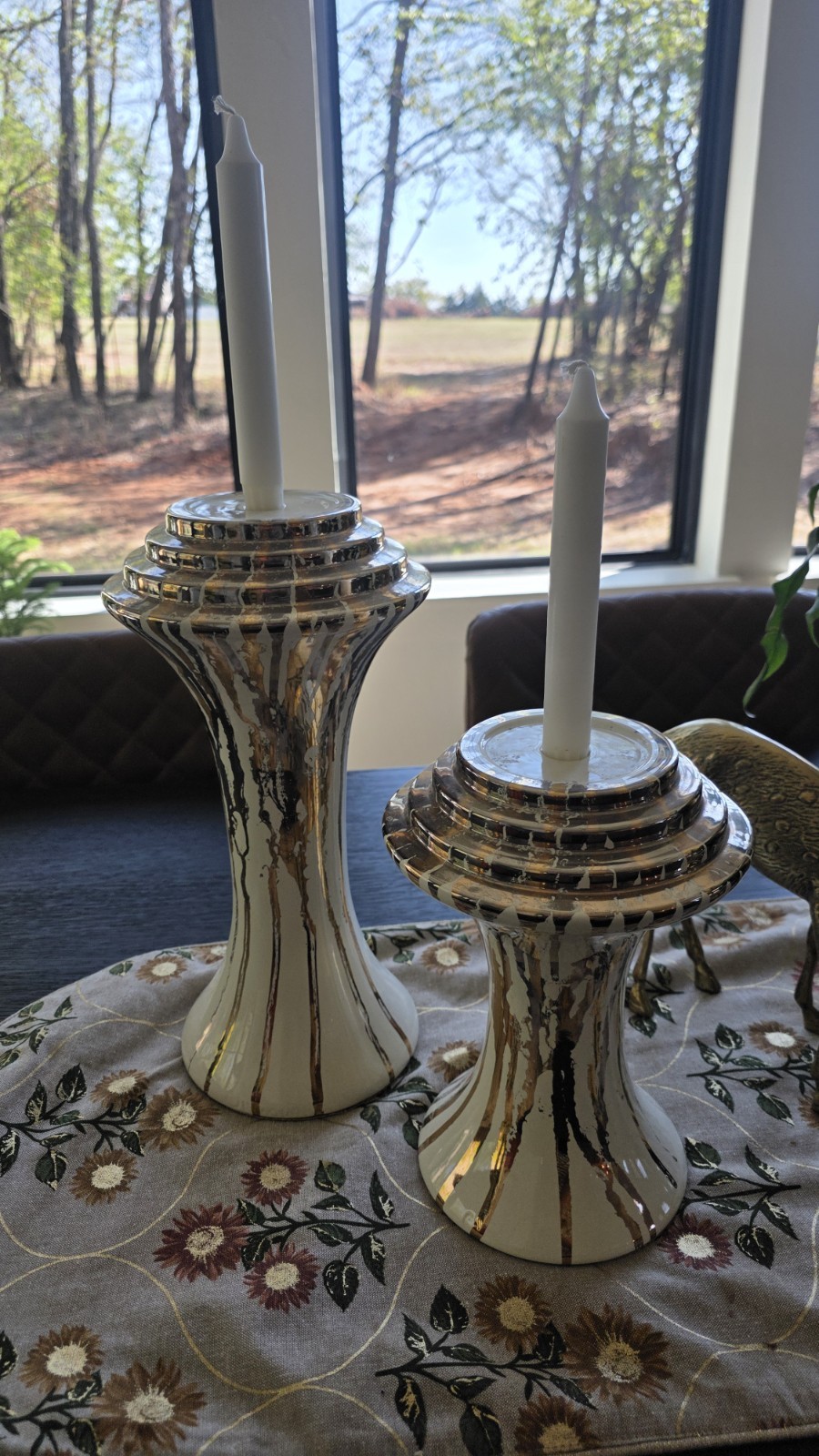 Vintage XL Vanguard Studios Ceramic Candle Holders Mid Century Modern Gold Vintage XL Vanguard Studios Ceramic Candle Holders Mid Century Modern Gold