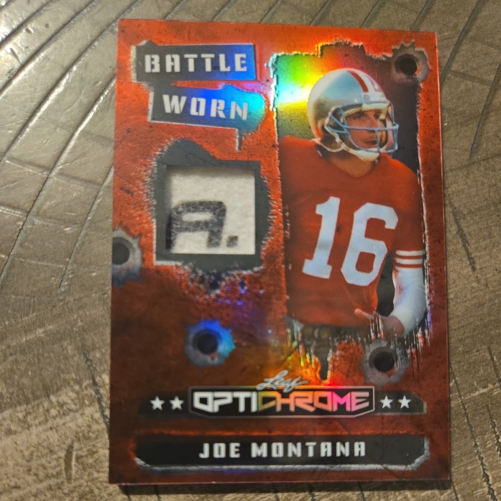 2026 Leaf Optichrome - Battle Worn Joe Montana #BW-23 /4 (MEM) 2026 Leaf Optichrome - Battle Worn Joe Montana #BW-23 /4 (MEM)