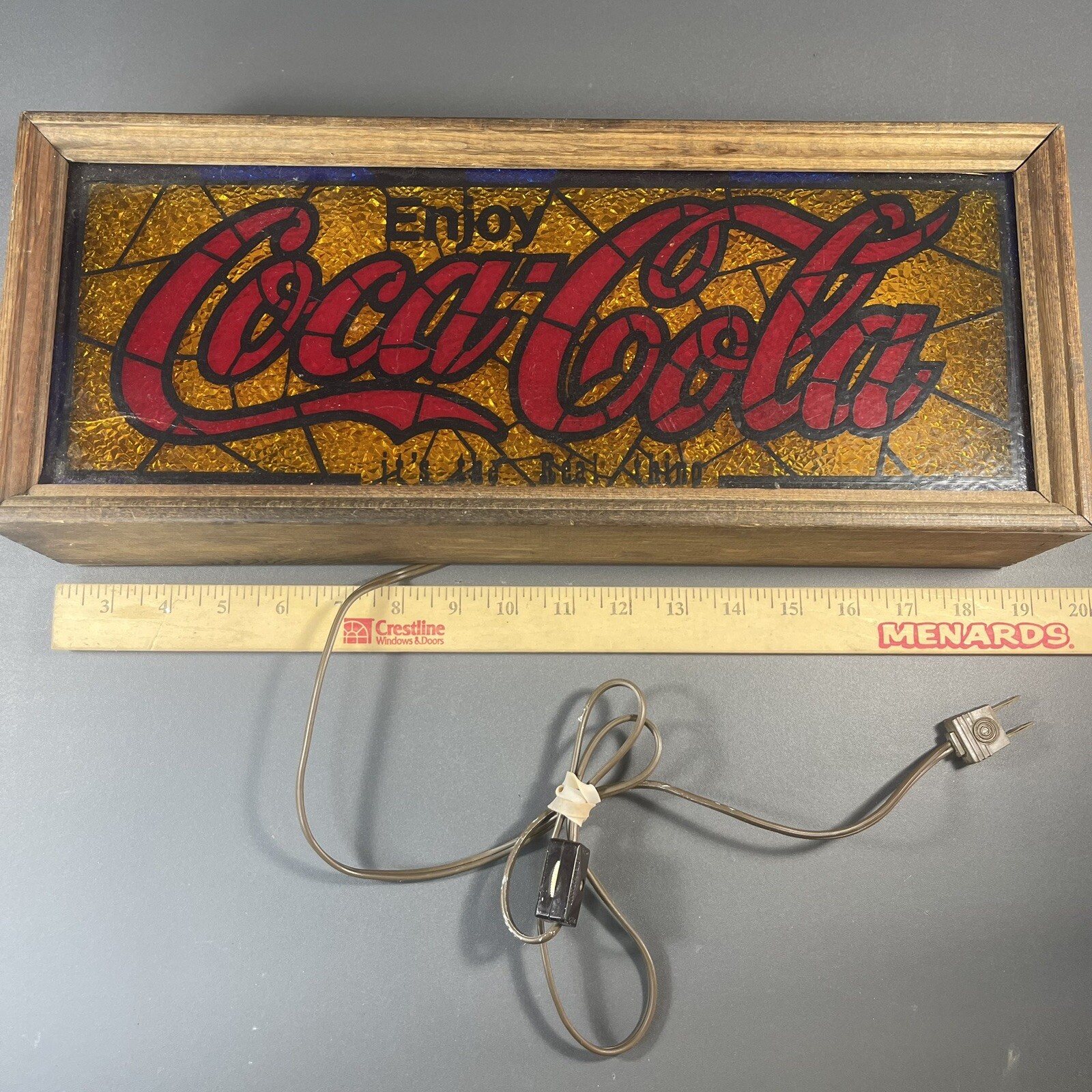 VINTAGE 1970's COCA-COLA MANTEL BAR LIGHT Tested The RARE Gold With Red Script VINTAGE 1970's COCA-COLA MANTEL BAR LIGHT Tested The RARE Gold With Red Script