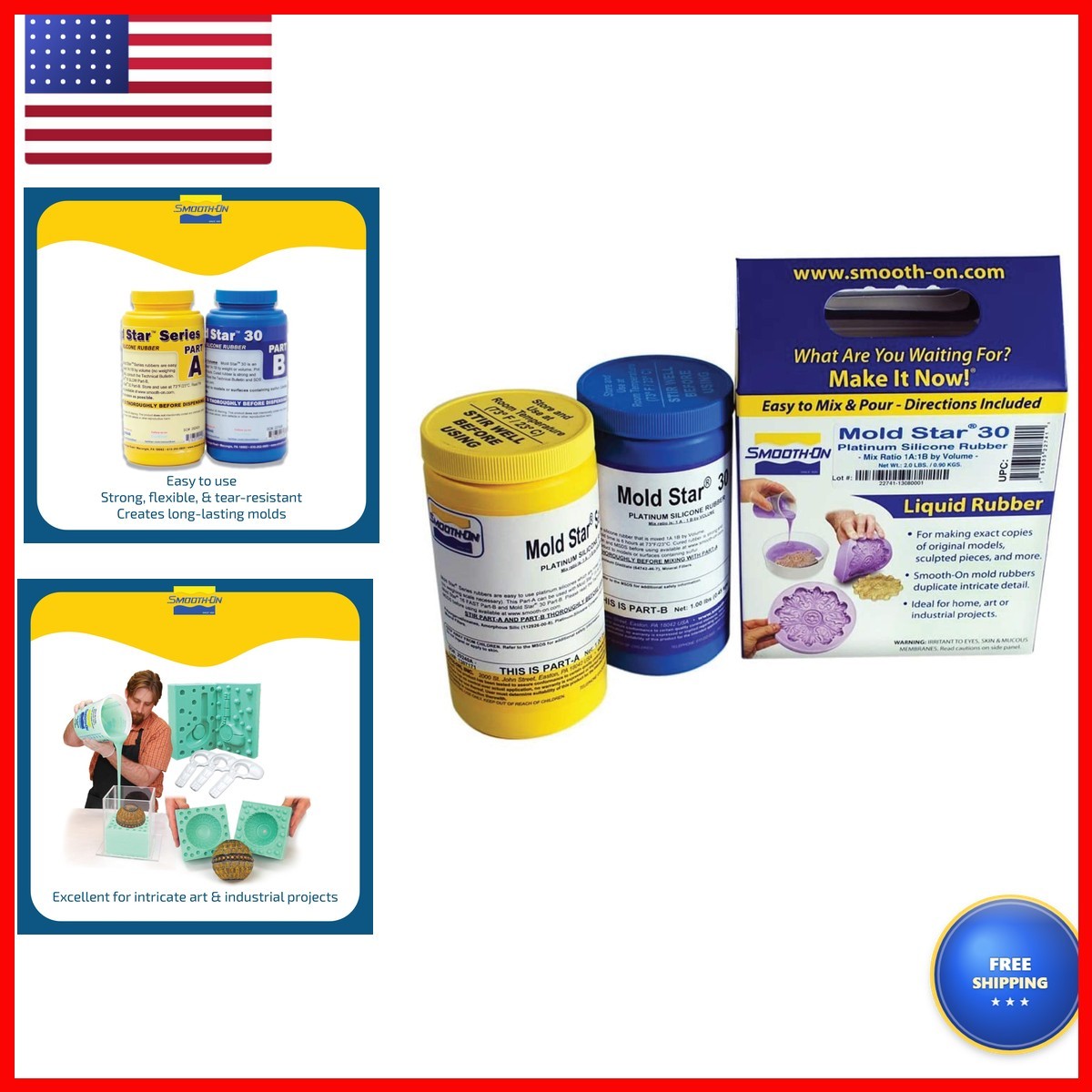 Smooth-On Mold Star 30 Silicone Mold Making Kit (2 lb) Smooth-On Mold Star 30 Silicone Mold Making Kit (2 lb)