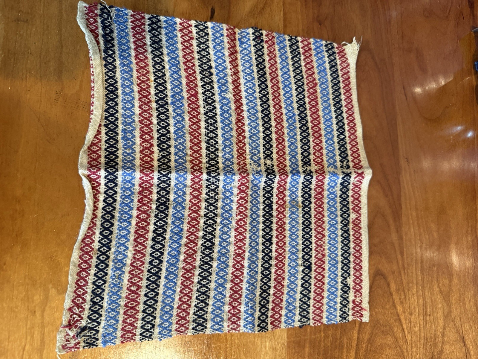 Antique Americana handwoven linen woven sampler cloth lovely unique handmade