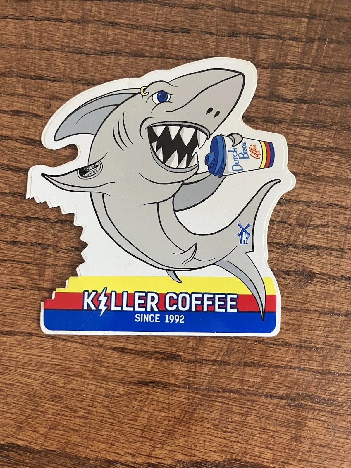 Dutch Bros Killer Coffee Shark Sticker Vintage HTF Rare Old Style READ Dutch Bros Killer Coffee Shark Sticker Vintage HTF Rare Old Style READ