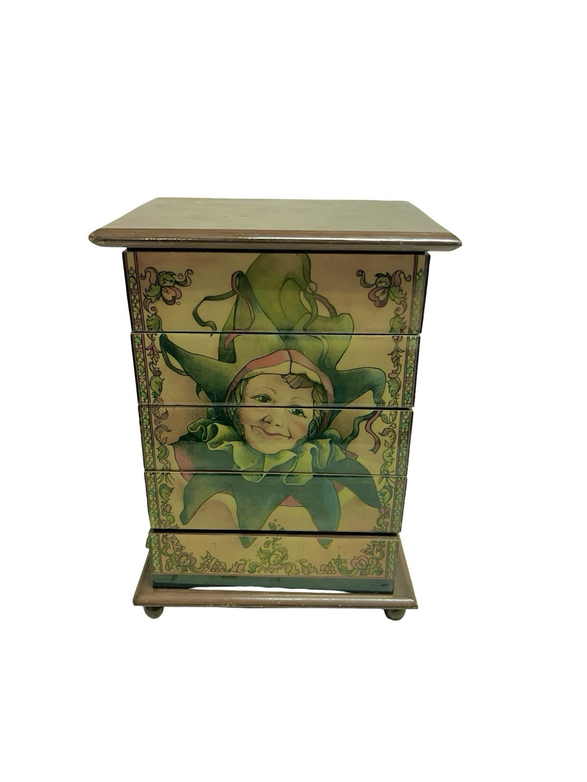 Vintage Enesco Jester Clown Jewelry Drawers Music Box My Favorite Things