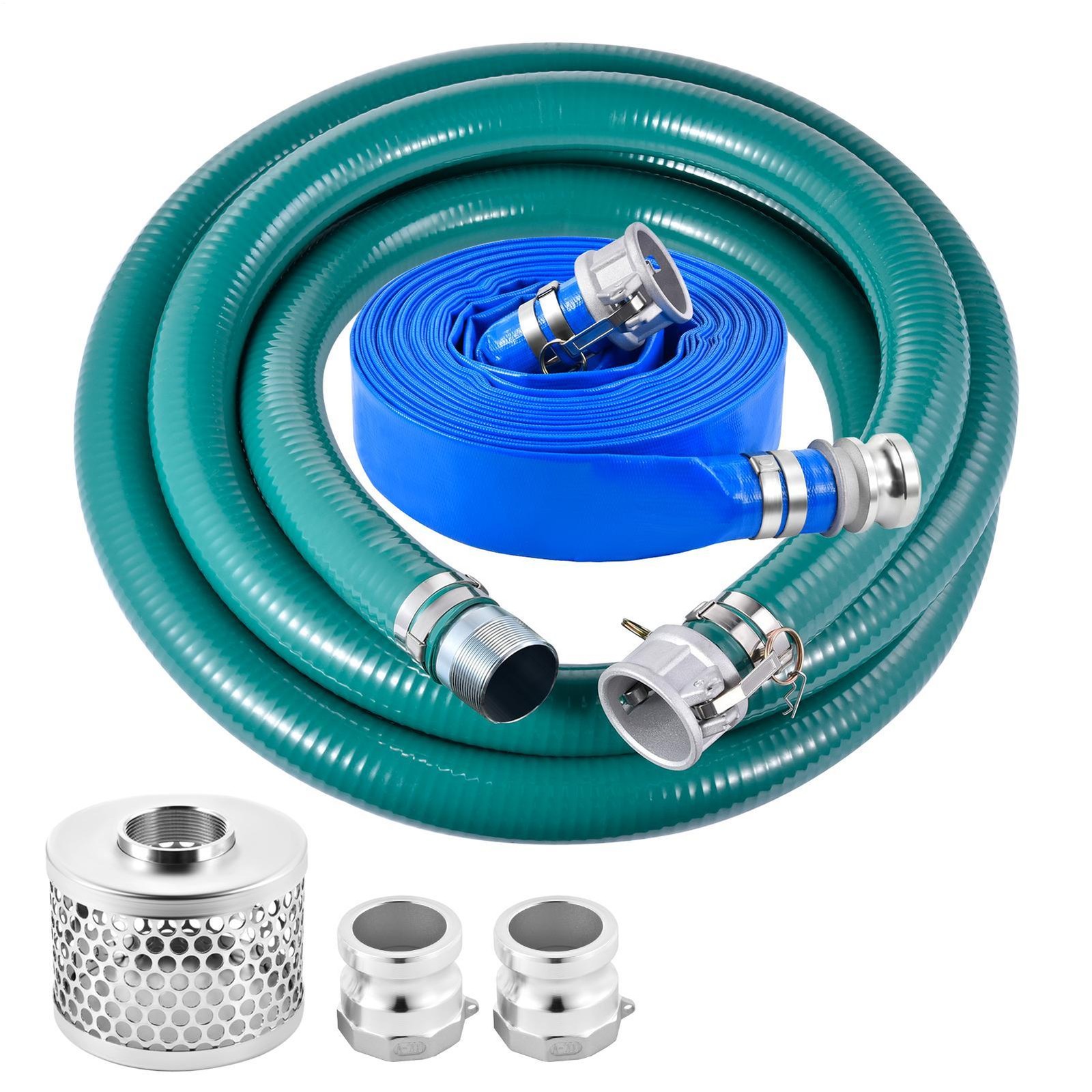 2 Inch Suction Hose Pump Kit for Water/Trash Pump Include 65'/20' Hose