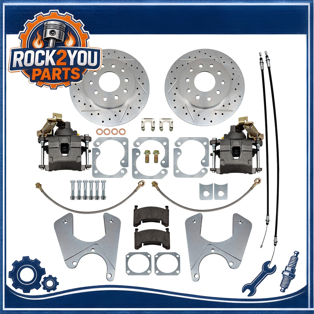 For 1964-72 GM A-Body Rear Disc Brake Standard Kit, Drilled and Slotted Rotors