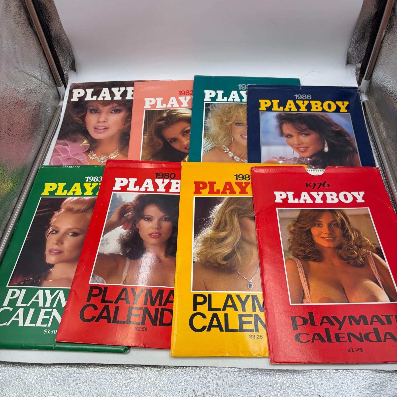 Vintage PLAYBOY PLAYMATE CALENDAR LOT OF 8 1980s 1976 Vintage PLAYBOY PLAYMATE CALENDAR LOT OF 8 1980s 1976