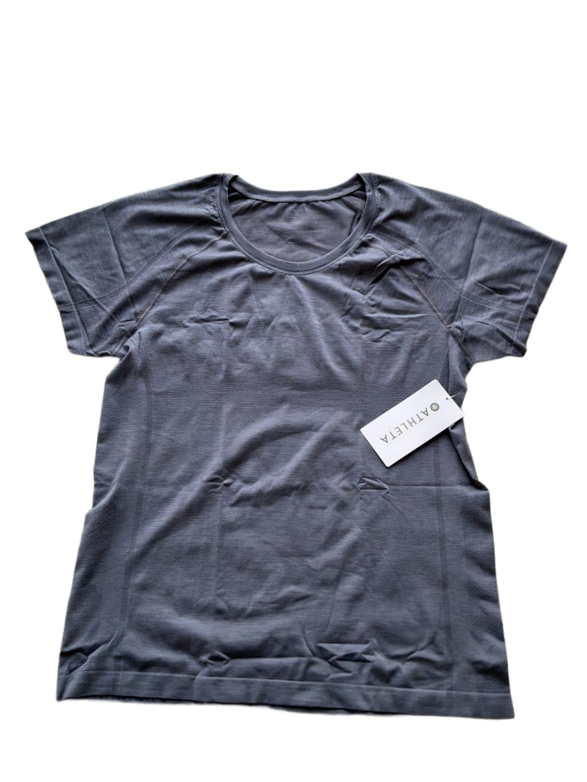 Athleta Momentum Flex Tee Women\'s XL Gray Seamless Short Sleeve Workout Top NWT Athleta Momentum Flex Tee Women\'s XL Gray Seamless Short Sleeve Workout Top NWT