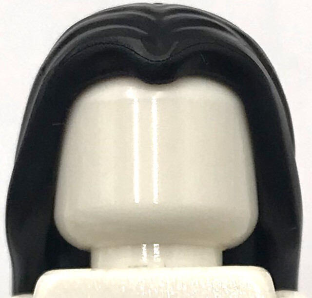 Lego New Black Minifigure Hair Long Parted in Center Lego New Black Minifigure Hair Long Parted in Center