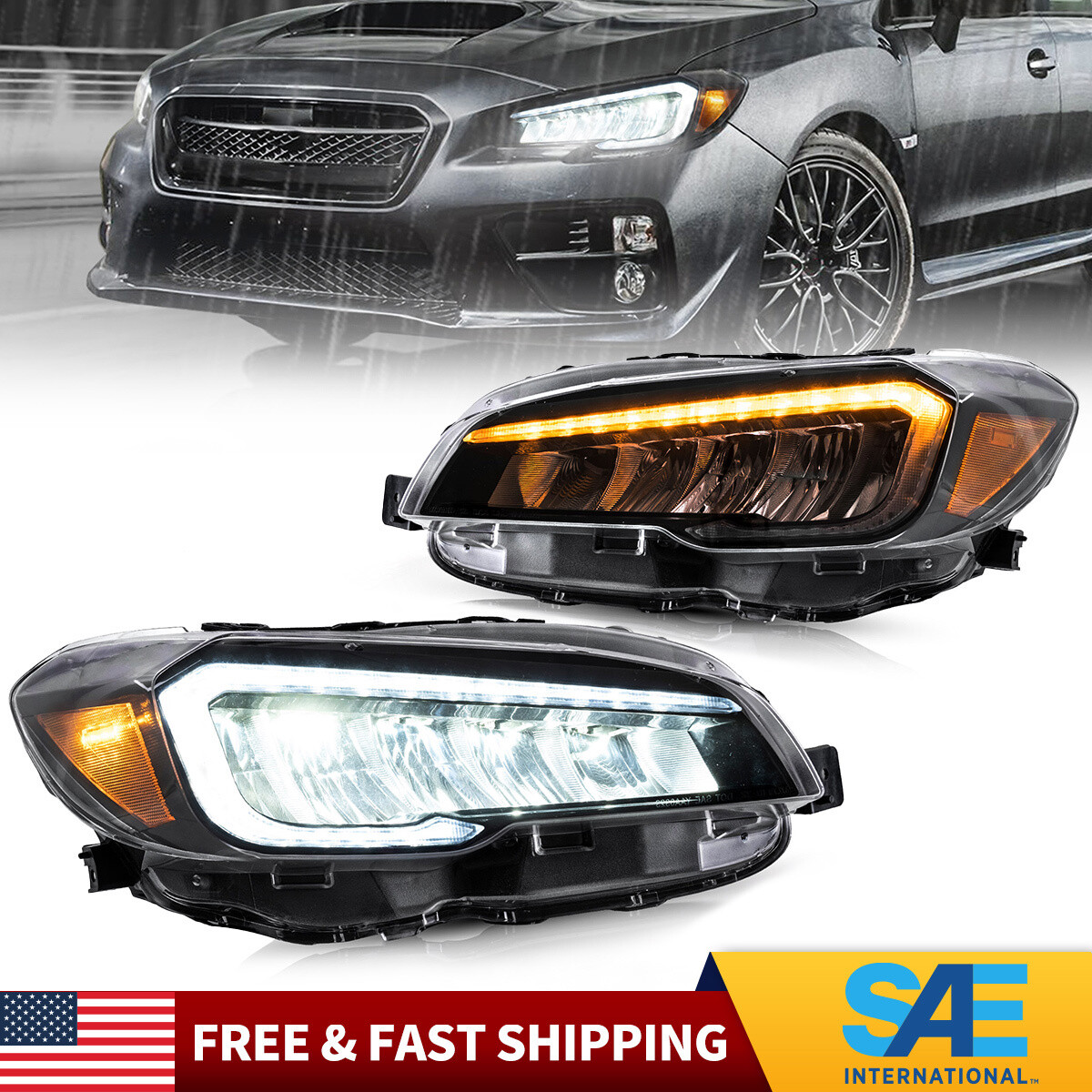 VLAND Full LED Headlights For 2015-2021 Subaru WRX/ WRX STI W/Start-up Animation VLAND Full LED Headlights For 2015-2021 Subaru WRX/ WRX STI W/Start-up Animation
