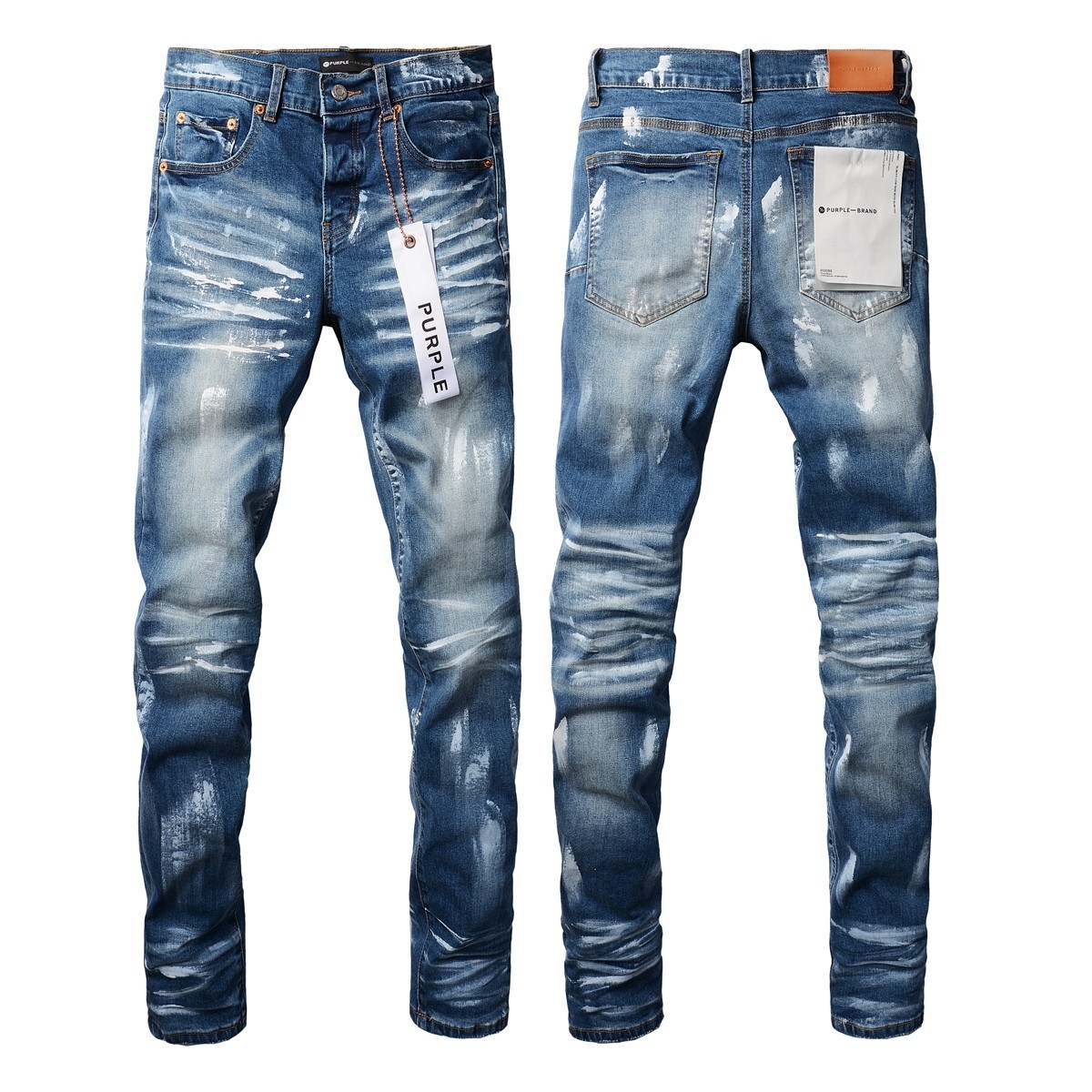 2026 New purple brand men\'s personality Fashion Slim Fit inkjet Blue Jeans 2026 New purple brand men\'s personality Fashion Slim Fit inkjet Blue Jeans
