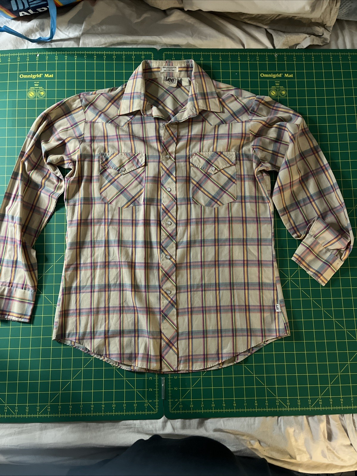 Vintage Lee Western Shirt Large,Plaid Pearl Snap USA Made 70s 80s Classic Vintage Lee Western Shirt Large,Plaid Pearl Snap USA Made 70s 80s Classic