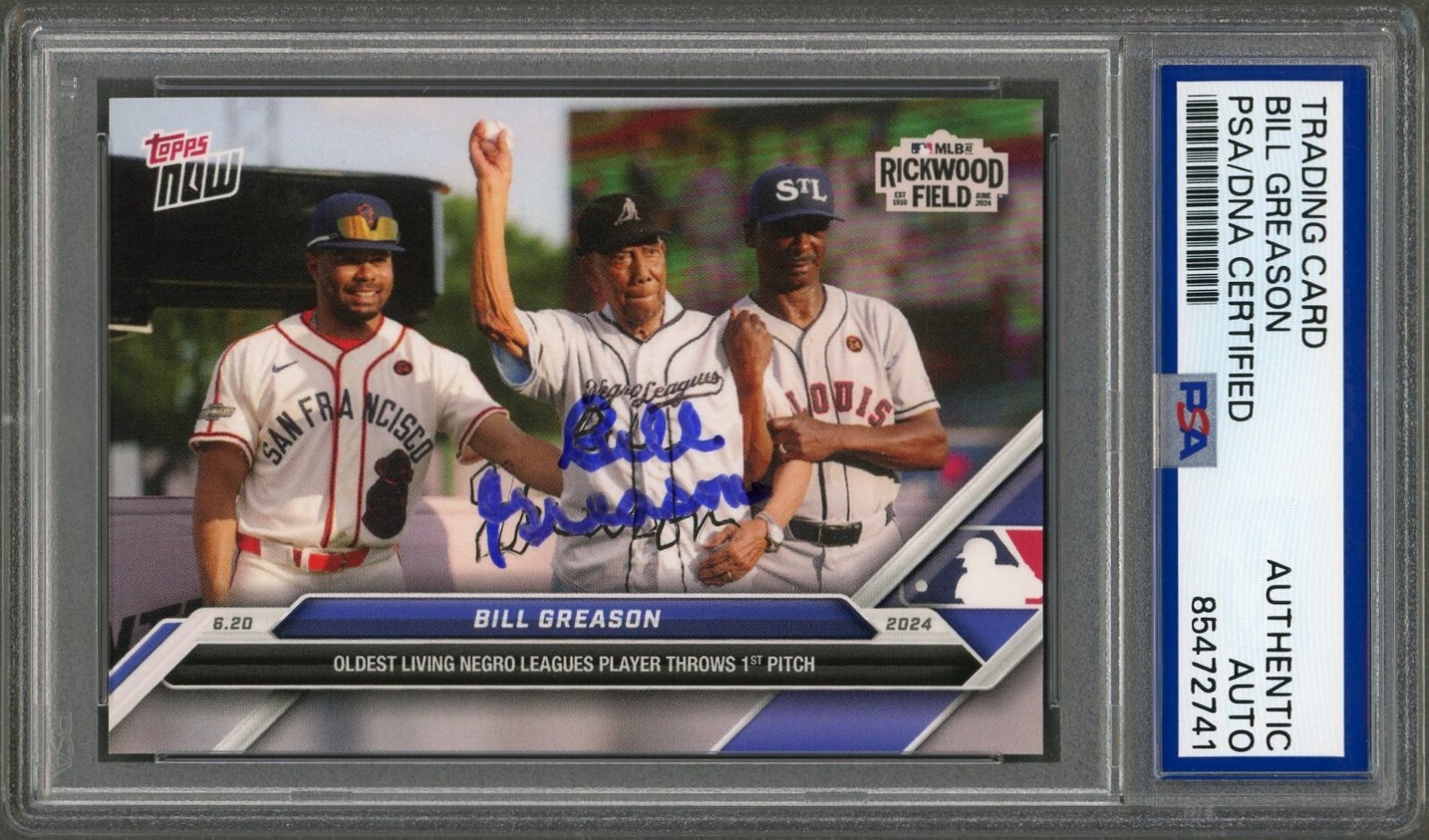 Bill Greason DOUBLE SIGNED 2024 Topps Now #324 MLB Negro League Auto PSA Bill Greason DOUBLE SIGNED 2024 Topps Now #324 MLB Negro League Auto PSA