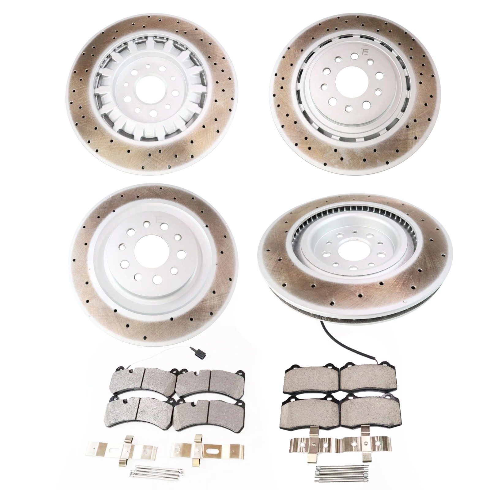 For 2017-2024 Maserati Ghibli Quattroporte front + rear brake pads & rotors New