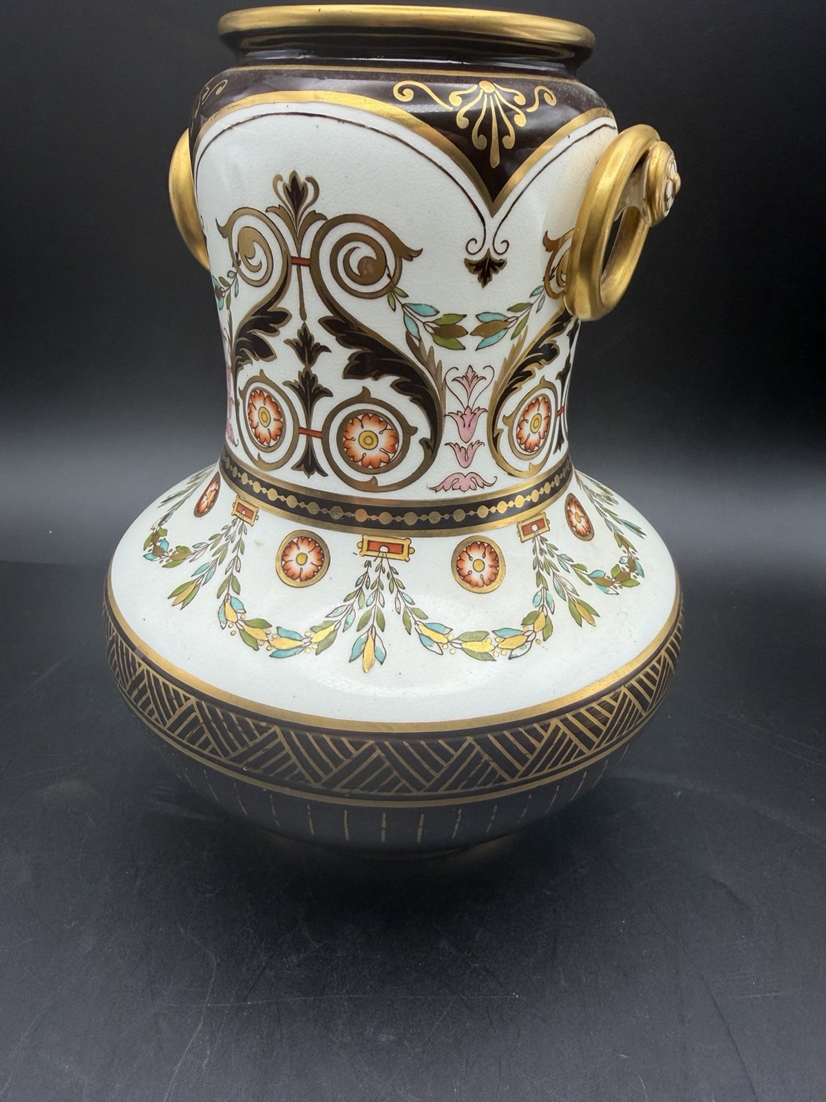 Wedgwood Imari Bone China Renaissance Revival Twin Handle Vase c.1880