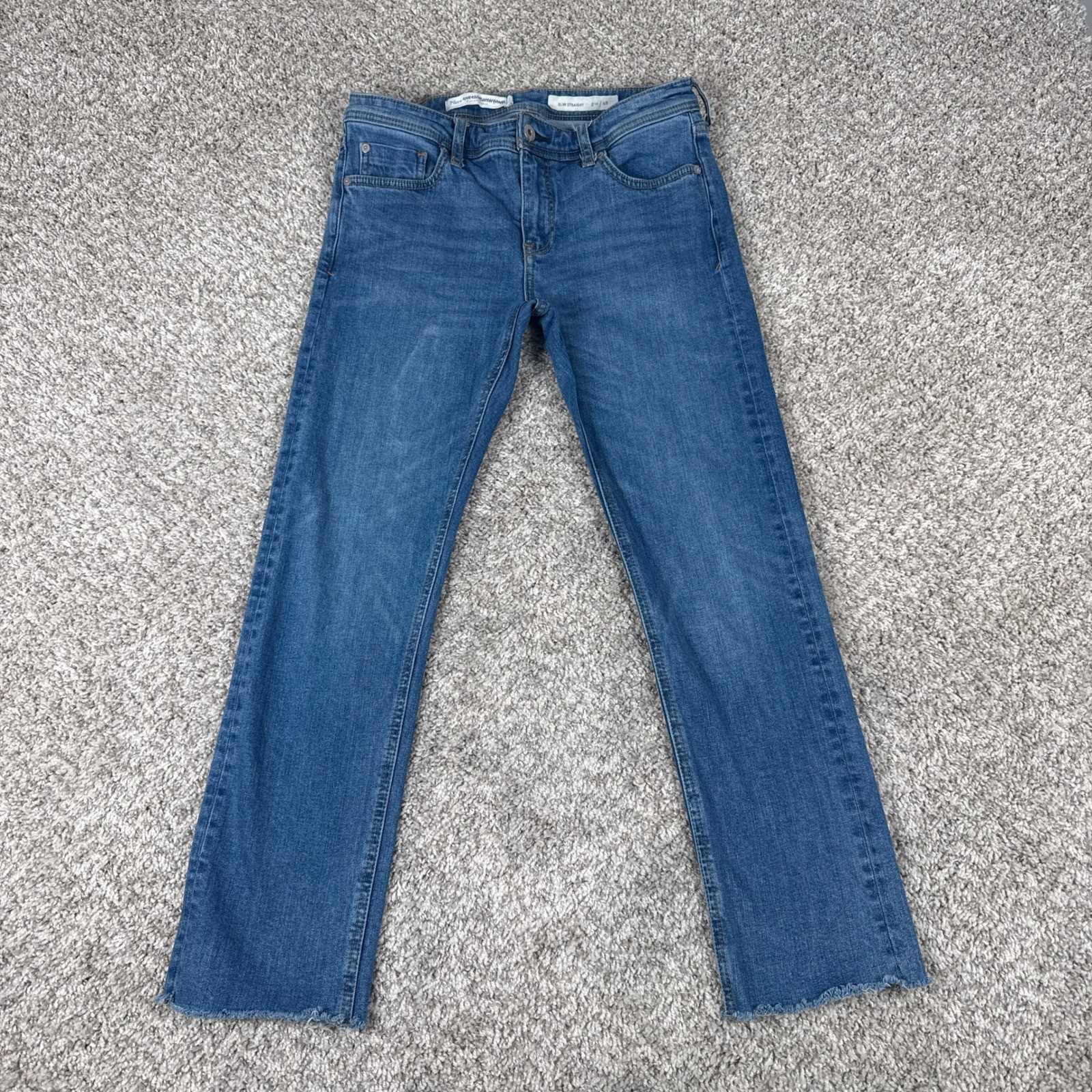 Pilcro and the Letterpress Jeans Womens 28 Blue Slim Straight Boho Anthropologie
