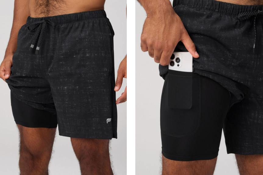 Fabletics The One Short 5in Mens M Black Dye Print NWT Athletic Gym Training Fabletics The One Short 5in Mens M Black Dye Print NWT Athletic Gym Training