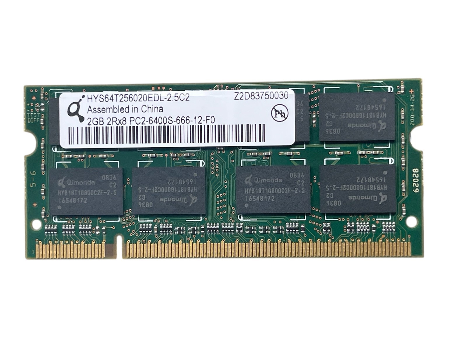 HYS64T256020EDL-2.5C2 OEM QIMONDA LAPTOP MEMORY 2GB DDR2 PC3-6400S HYS64T256020EDL-2.5C2 OEM QIMONDA LAPTOP MEMORY 2GB DDR2 PC3-6400S