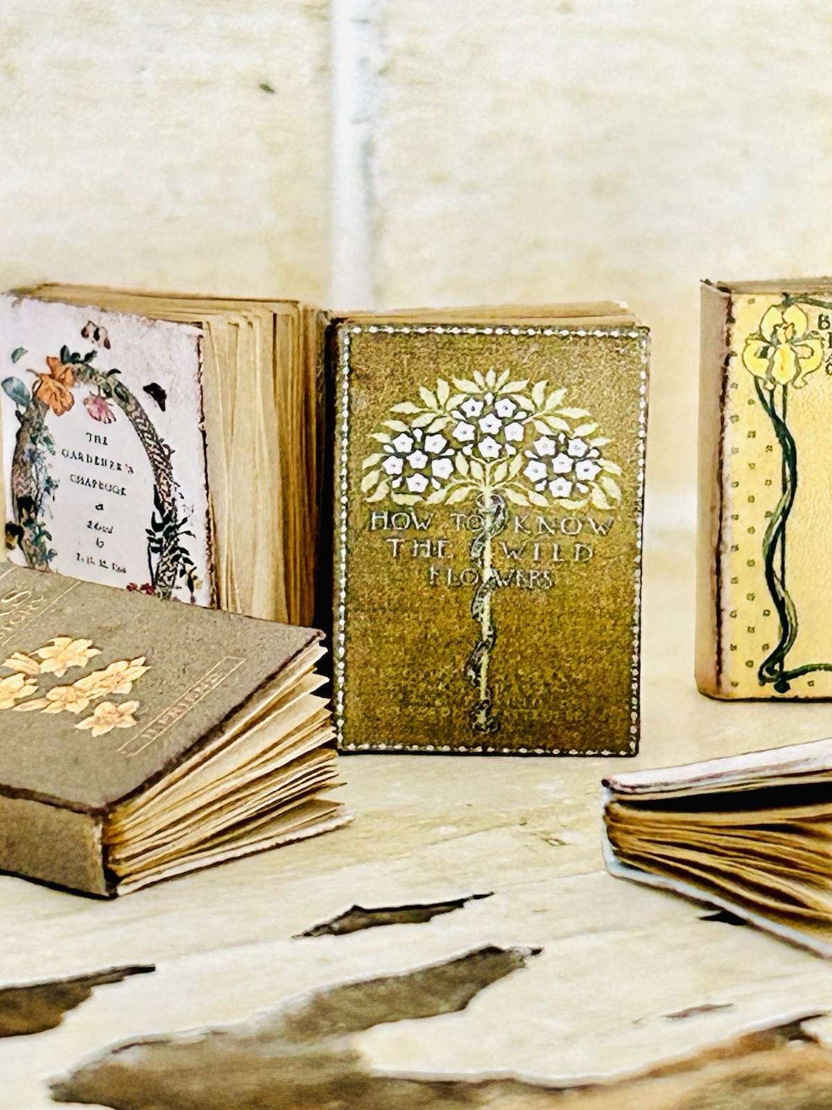 Handcrafted Miniature 1:12 Scale Vintage Inspired Garden Books Bundle / 5 Books Handcrafted Miniature 1:12 Scale Vintage Inspired Garden Books Bundle / 5 Books