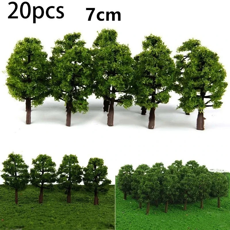 20Pcs 7cm HO OO Scale DIY Model Trees for Train Railroad Layout Diorama Wargame