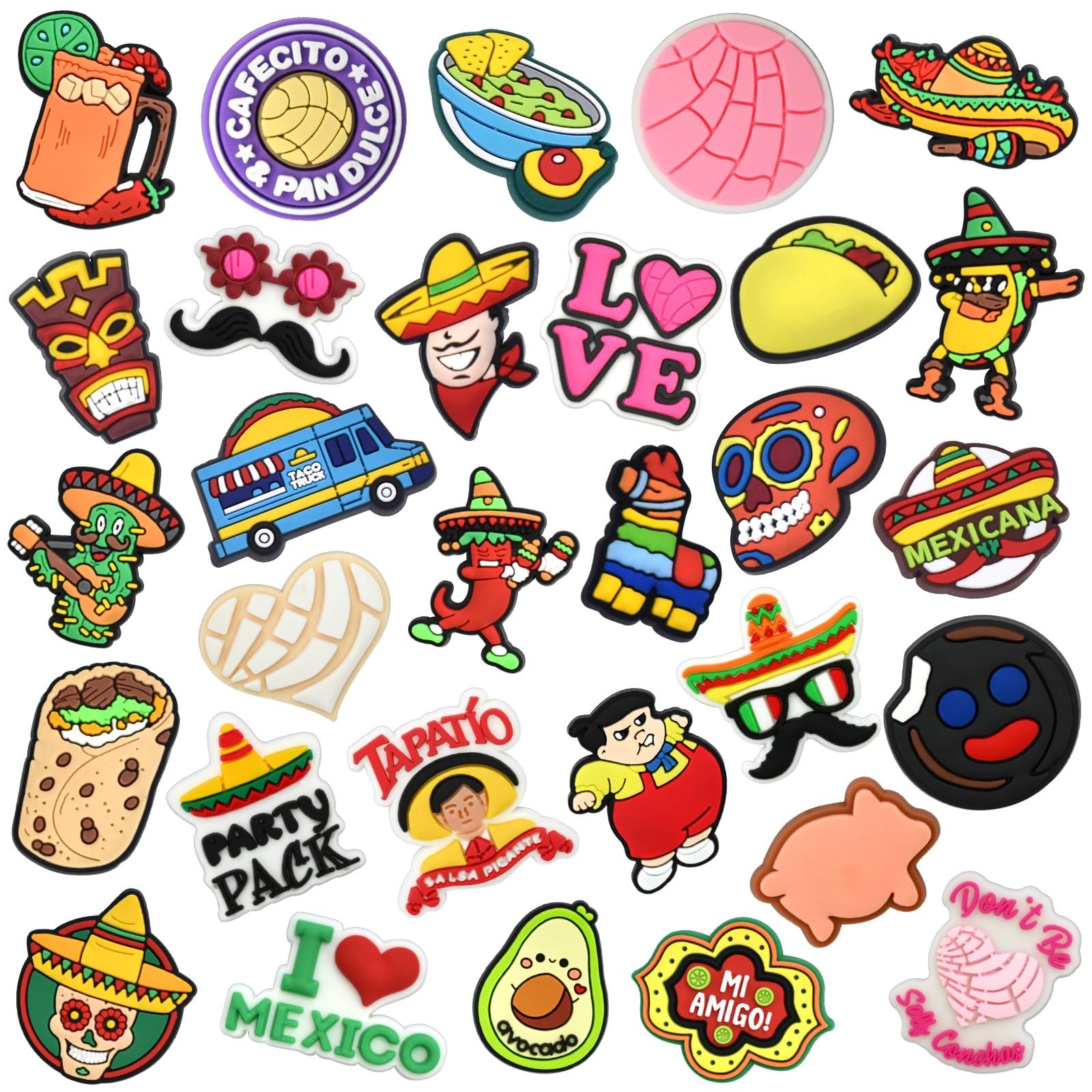 Cute Backpacks Pins Bulk, 30 Piece Funny Mexican Lapel Pins DIY Cool Aestheti...