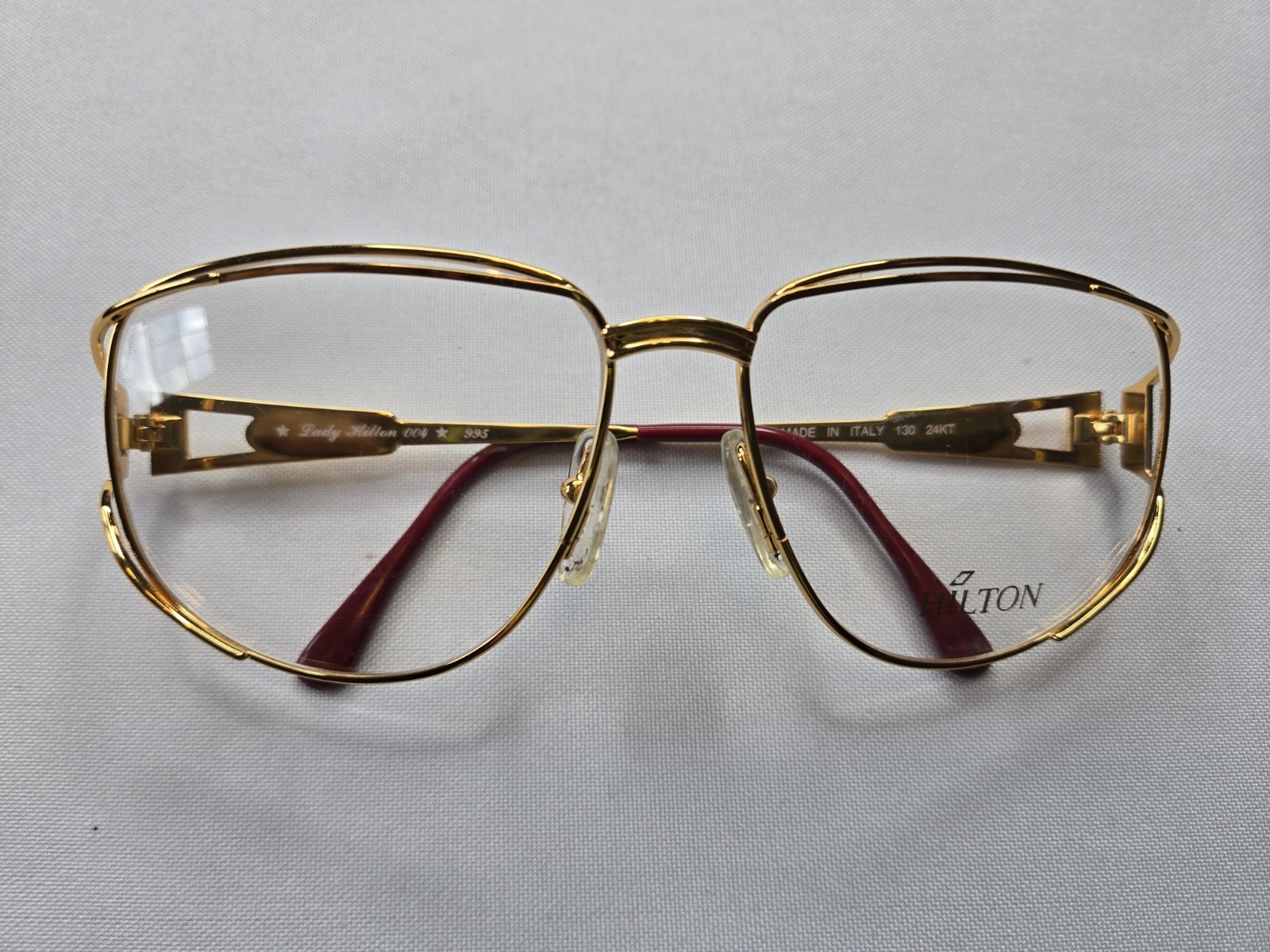 VINTAGE HILTON EYEWEAR LADY HILTON 004 995 24KT GOLD OPTICAL FRAME SZ 59-15-135