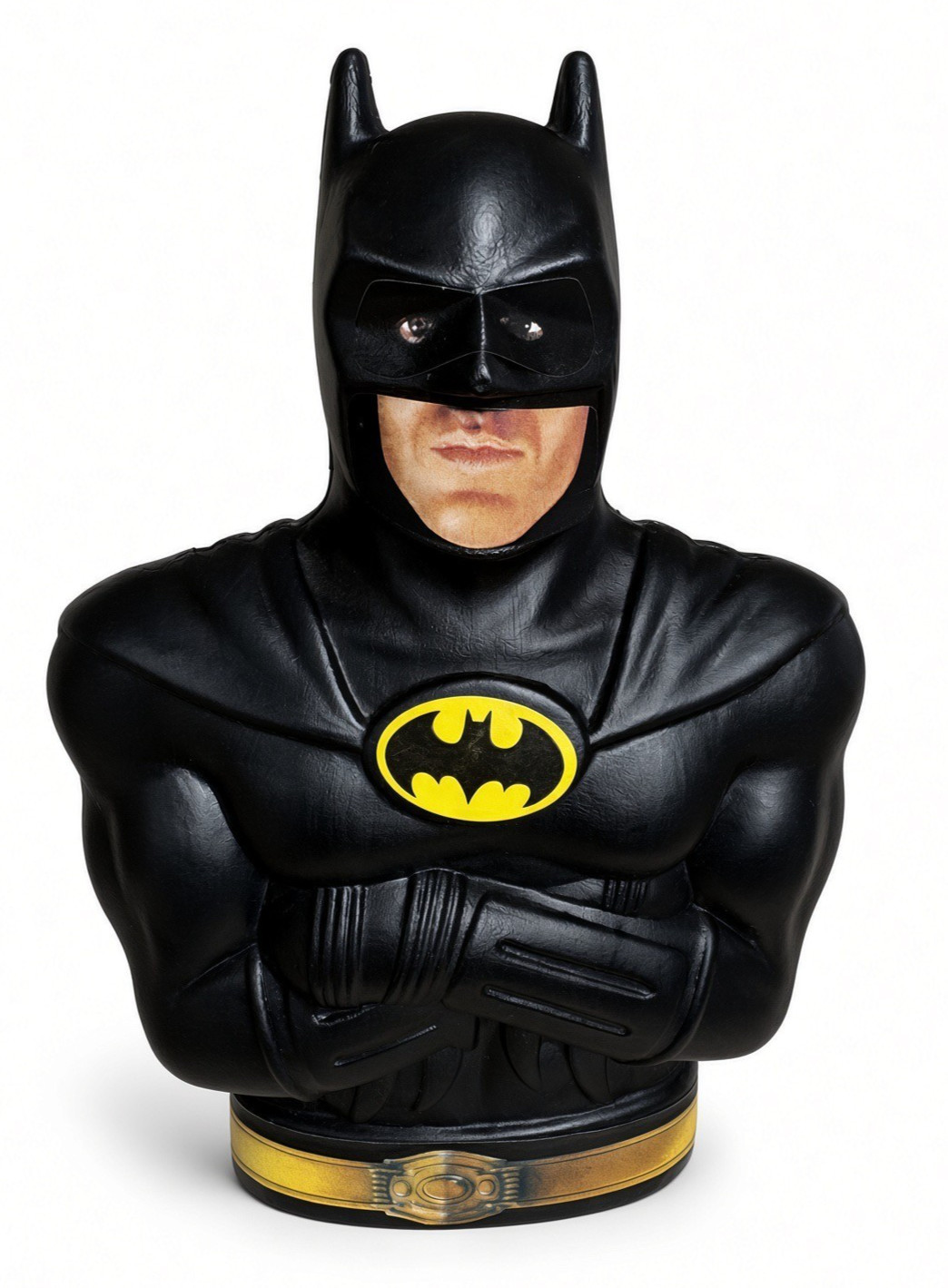 Vintage 1989 DC Comics Batman Bust Plastic Coin Bank Michael Keaton Era Vintage 1989 DC Comics Batman Bust Plastic Coin Bank Michael Keaton Era