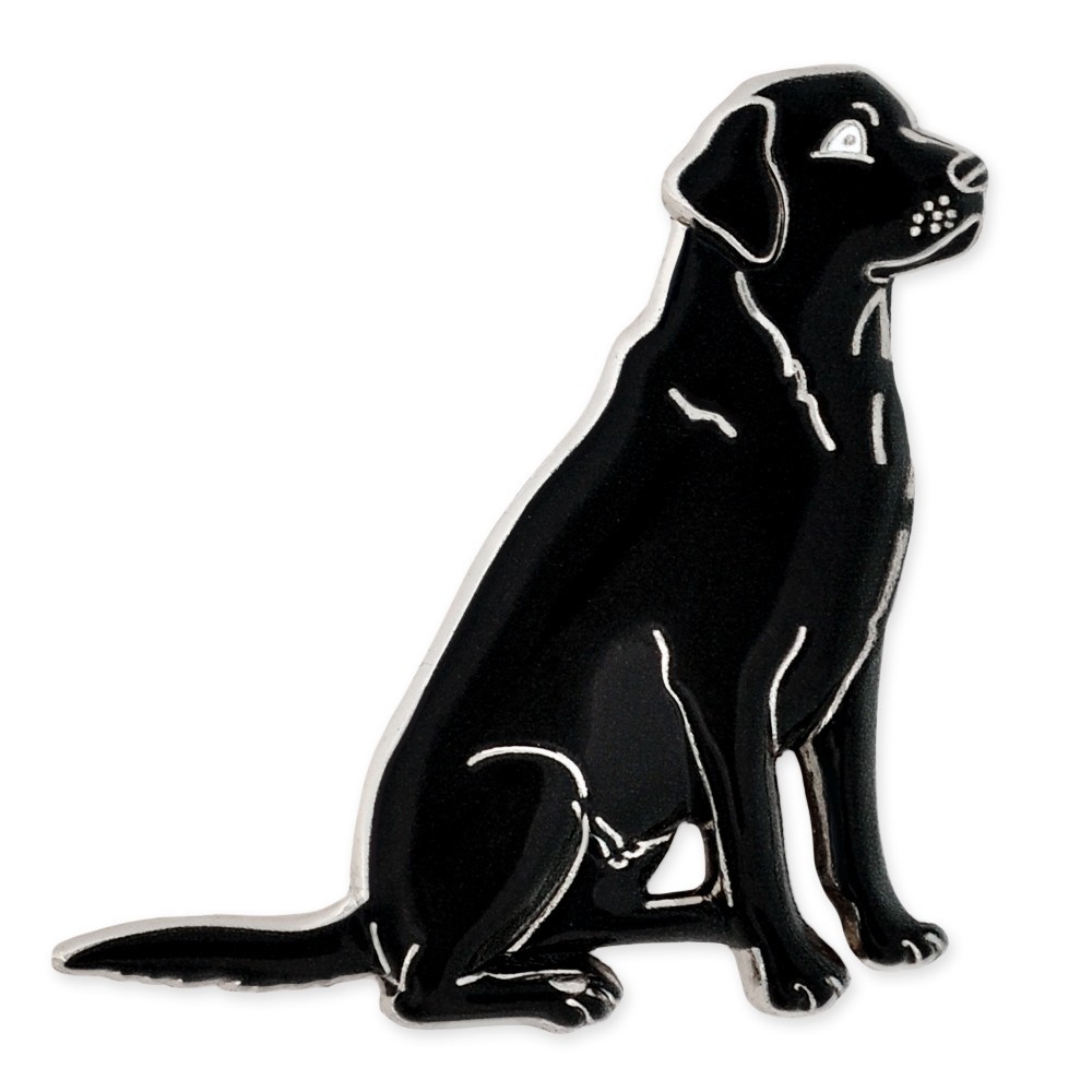 PinMart\'s Black Lab Lapel Pin - 3D Enamel Dog Pin