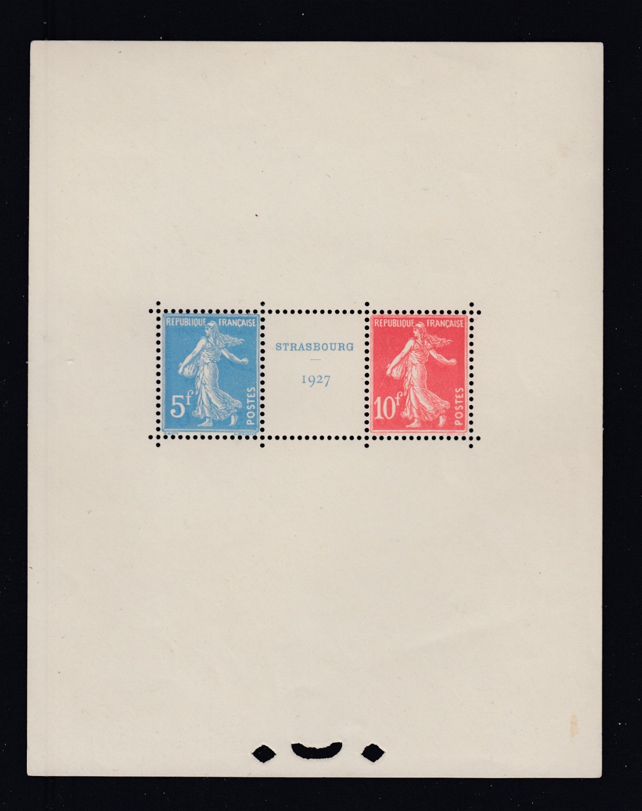 France 241, 1927 Strasbourg Exposition Souvenir Sheet, NH, Scott $2,300