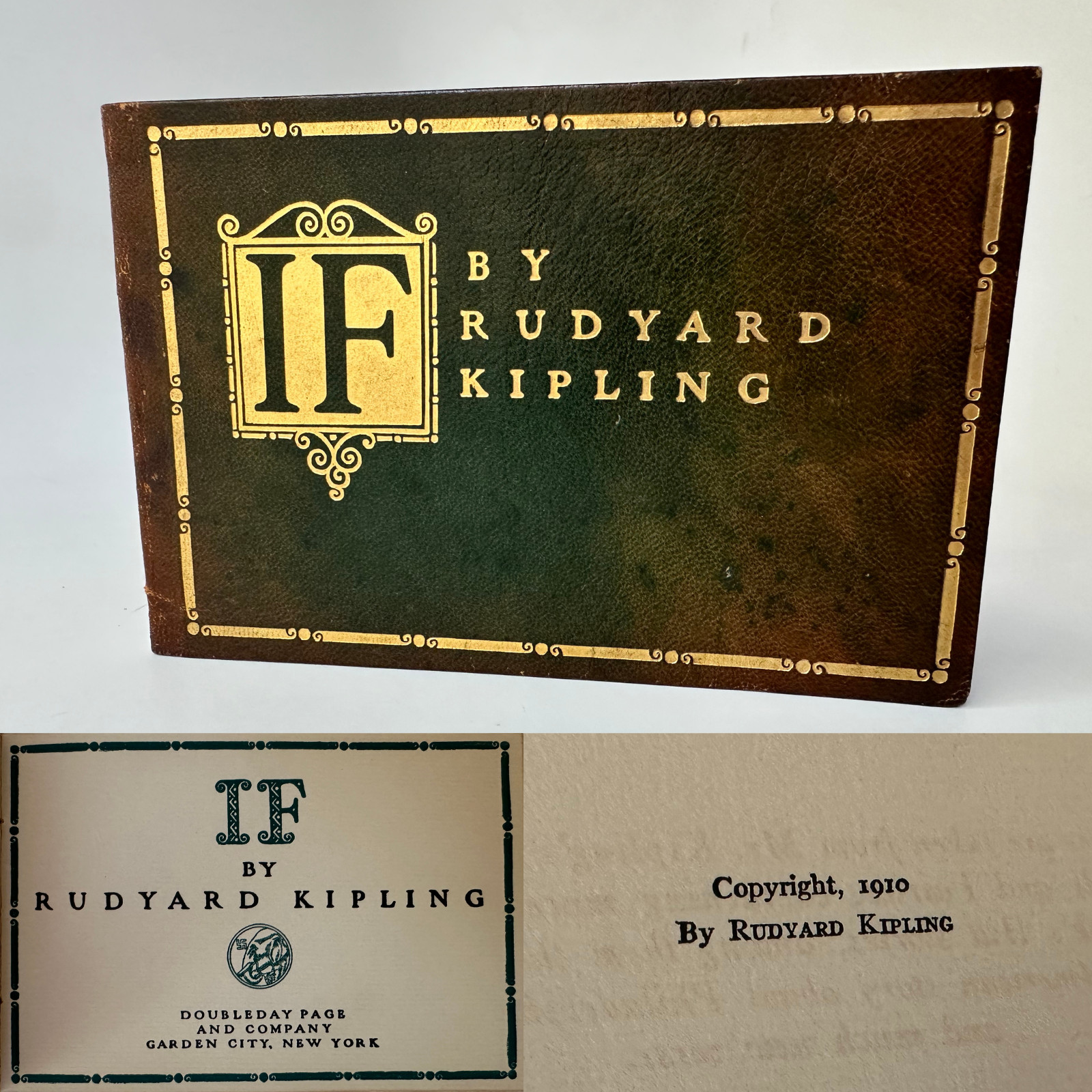 IF / Rudyard Kipling / First Separate Book Edition 1910 Doubleday, Page & Co