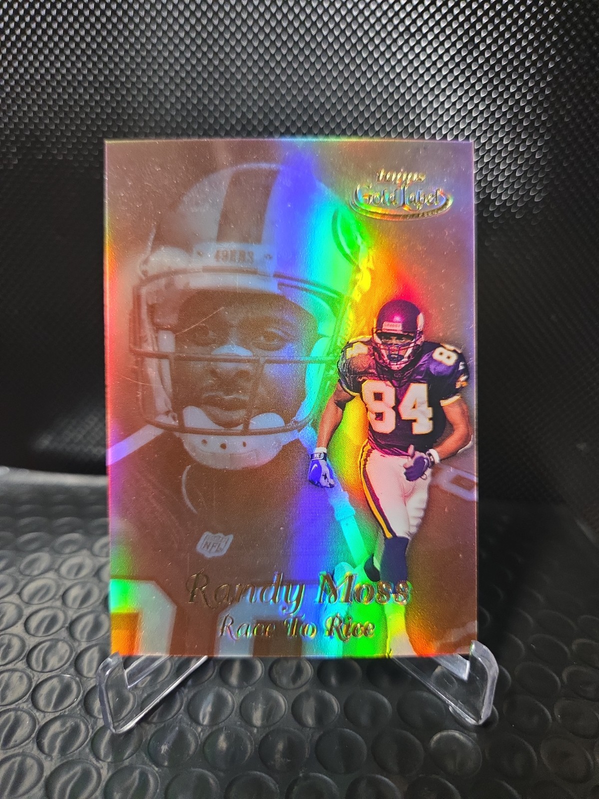 1999 Topps Gold Label - Race To... Race to Rice Jerry Rice, Randy Moss #R15 Gold 1999 Topps Gold Label - Race To... Race to Rice Jerry Rice, Randy Moss #R15 Gold