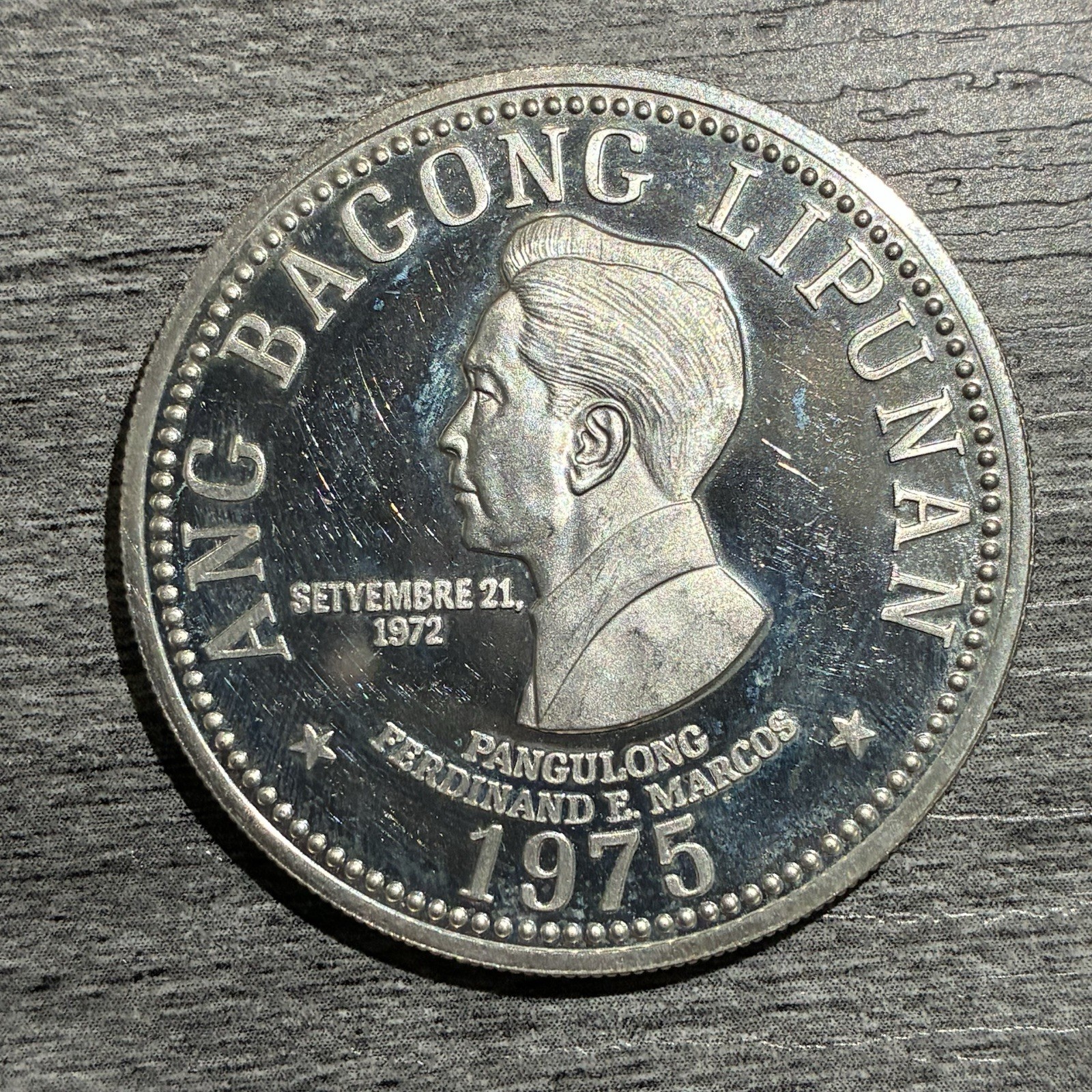 Philippines 50 Piso 1975 Silver Coin Marcos Bagong Lipunan Proof Philippines 50 Piso 1975 Silver Coin Marcos Bagong Lipunan Proof