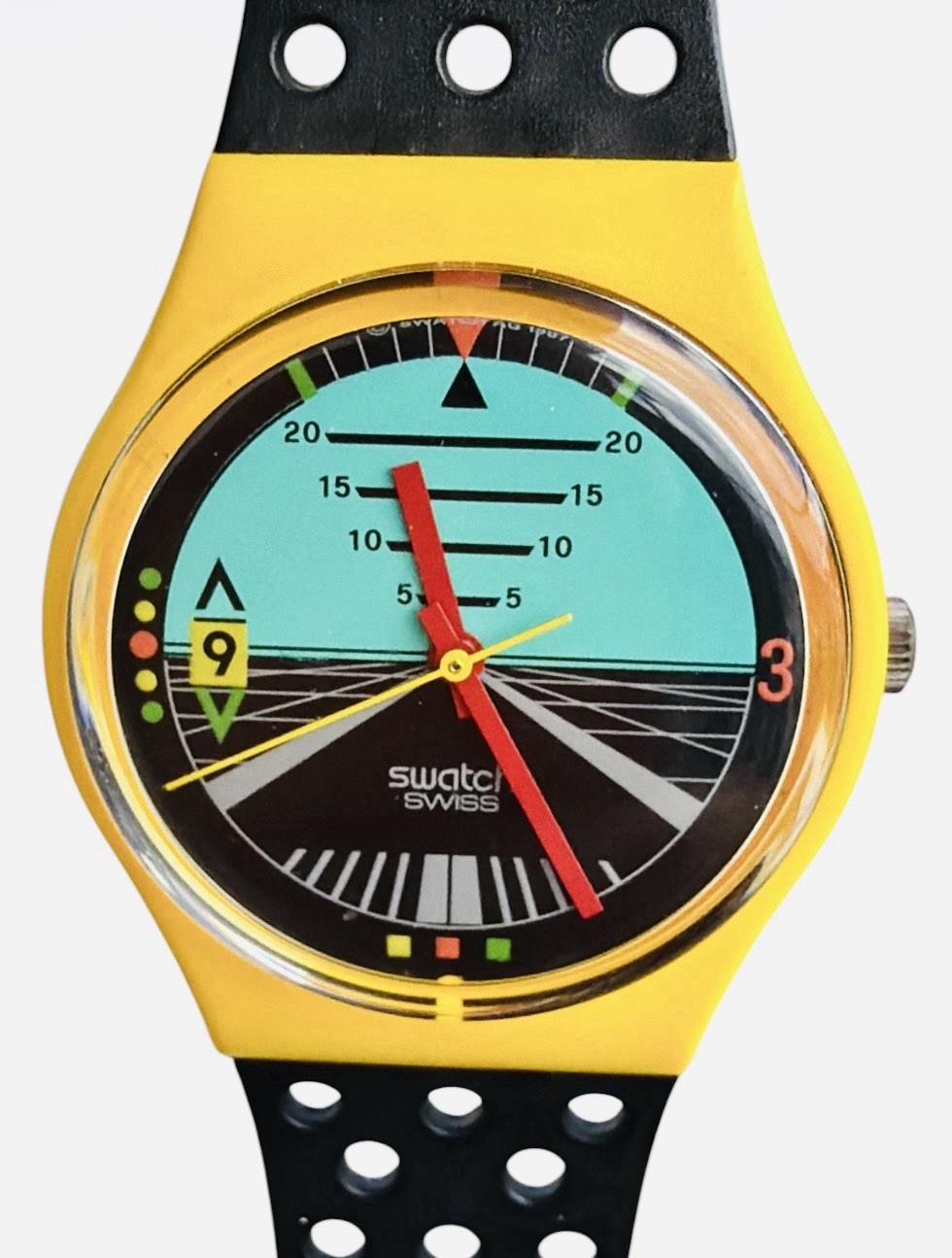 Swatch Watch FOLLOW ME Gj101 1987 34mm Swiss Made Quartz New Old Stock