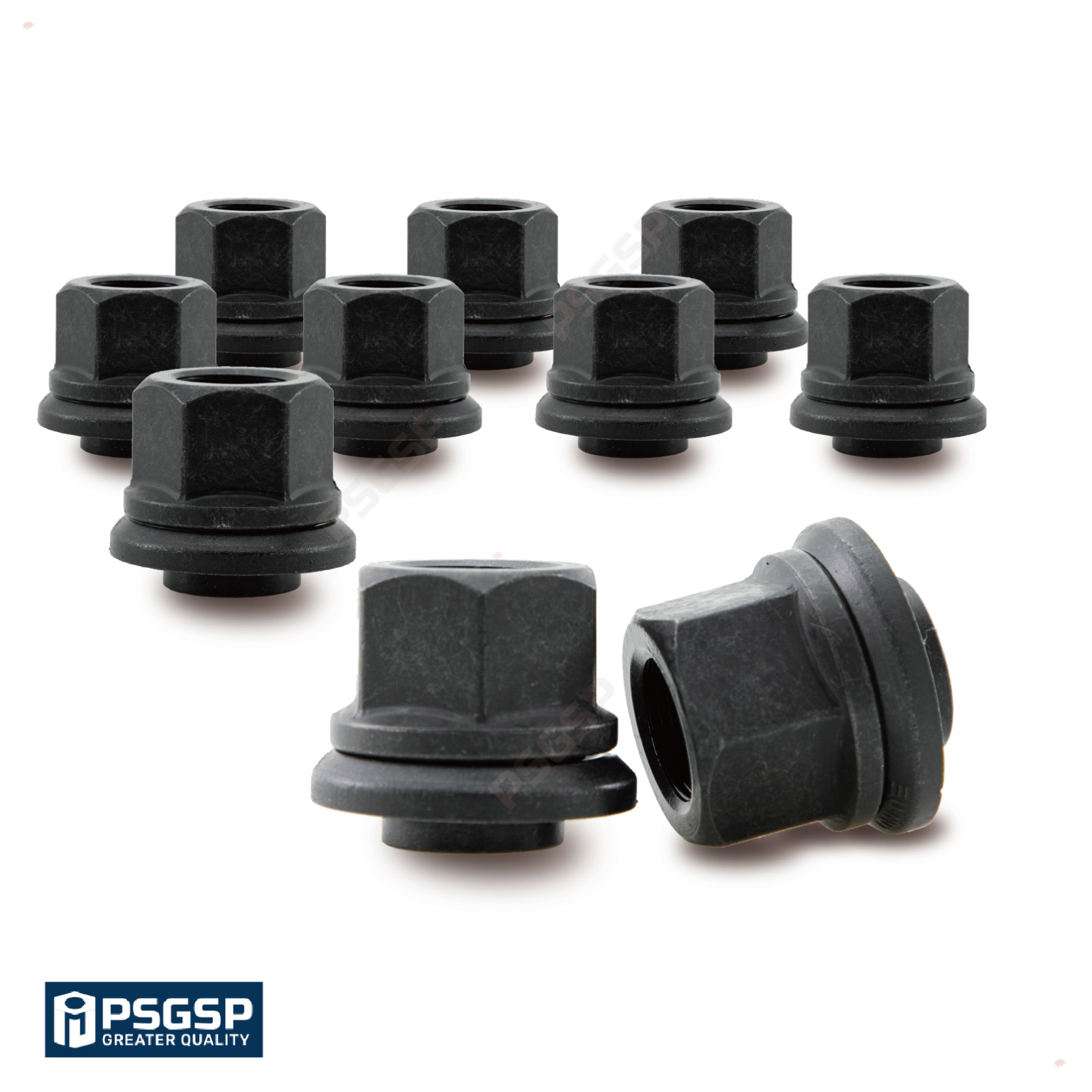 10X 6mm Sleeve Wheel Lug Nuts M22x1.5 Thread | 33mm Hex Skirt Flange for Semis