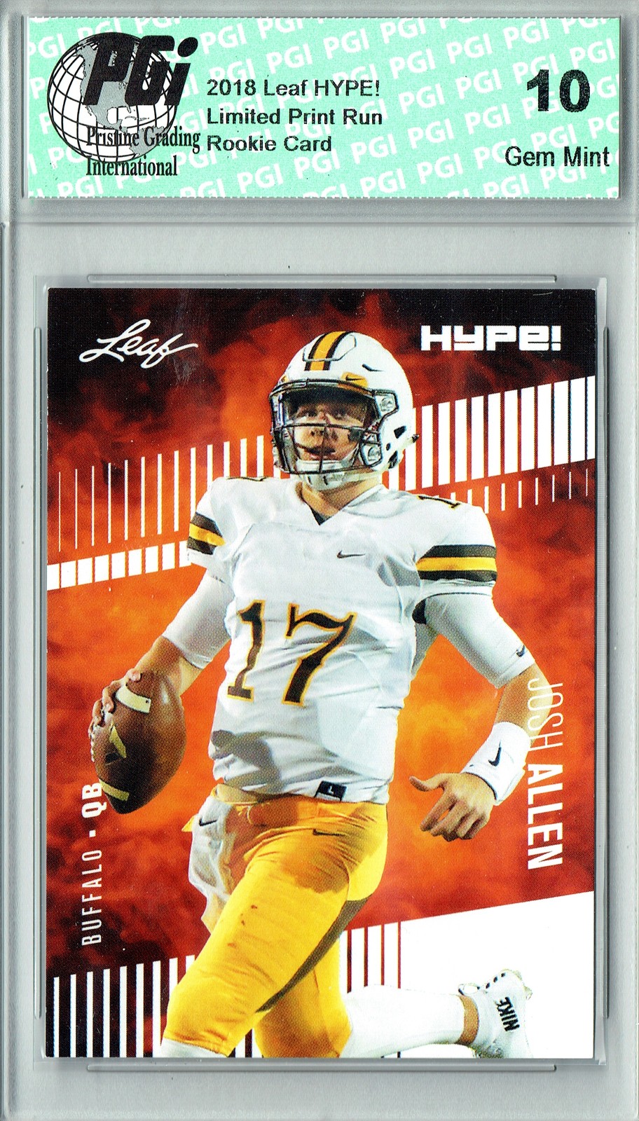 Josh Allen 2018 Leaf HYPE #5 Only 5000 Made Rookie Card PGI 10
