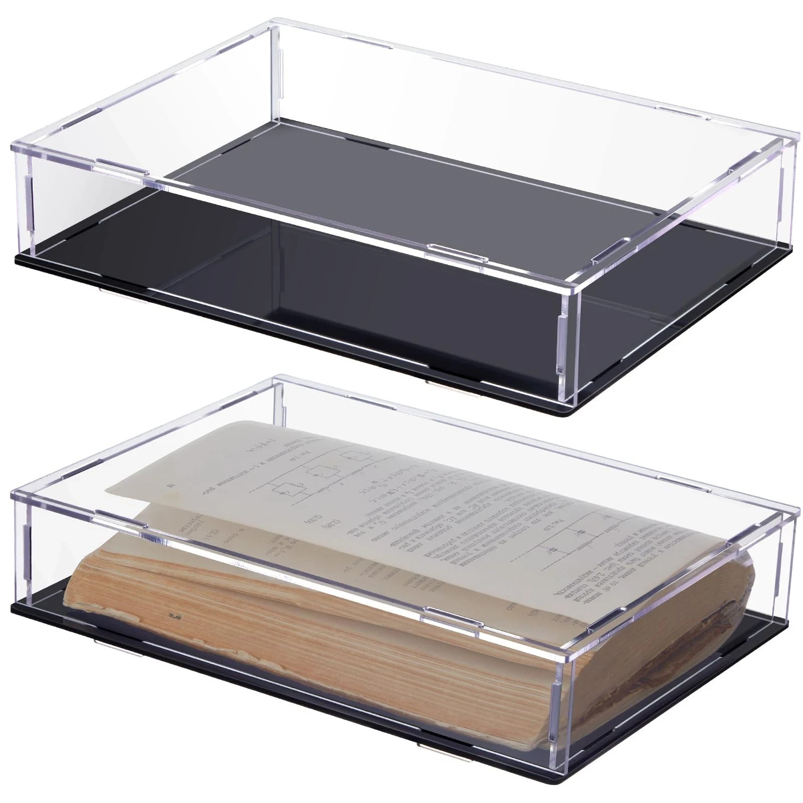 2 Pcs Book Display Case 10.5 x 7.5 x 2 Inch Clear Acrylic Box Book Protector ... 2 Pcs Book Display Case 10.5 x 7.5 x 2 Inch Clear Acrylic Box Book Protector ...