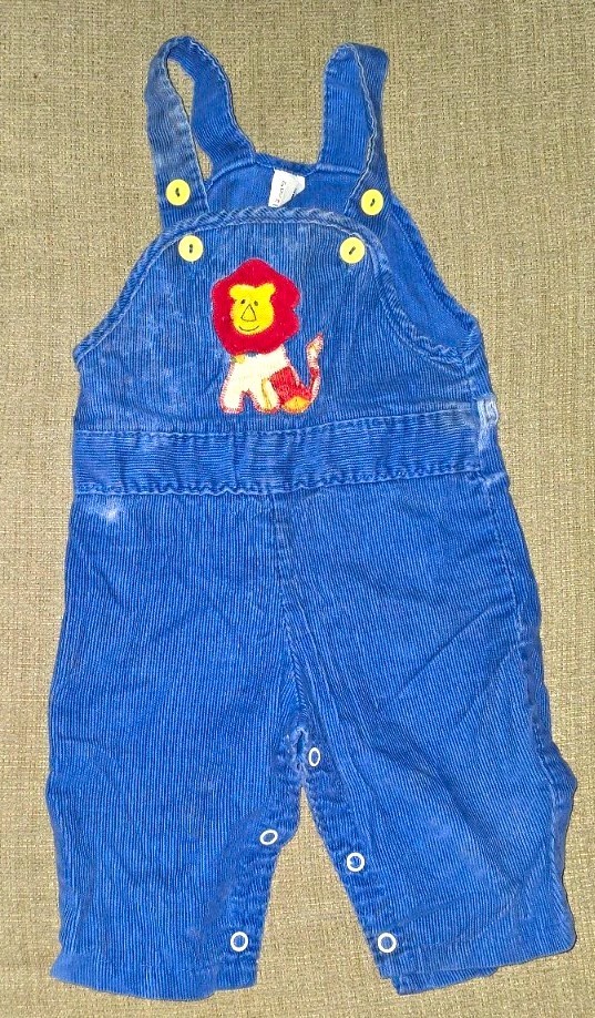 VTG 70s Sears Blue Corduroy Overalls One-Piece Overall Lion Appliqué 9-12 Months VTG 70s Sears Blue Corduroy Overalls One-Piece Overall Lion Appliqué 9-12 Months
