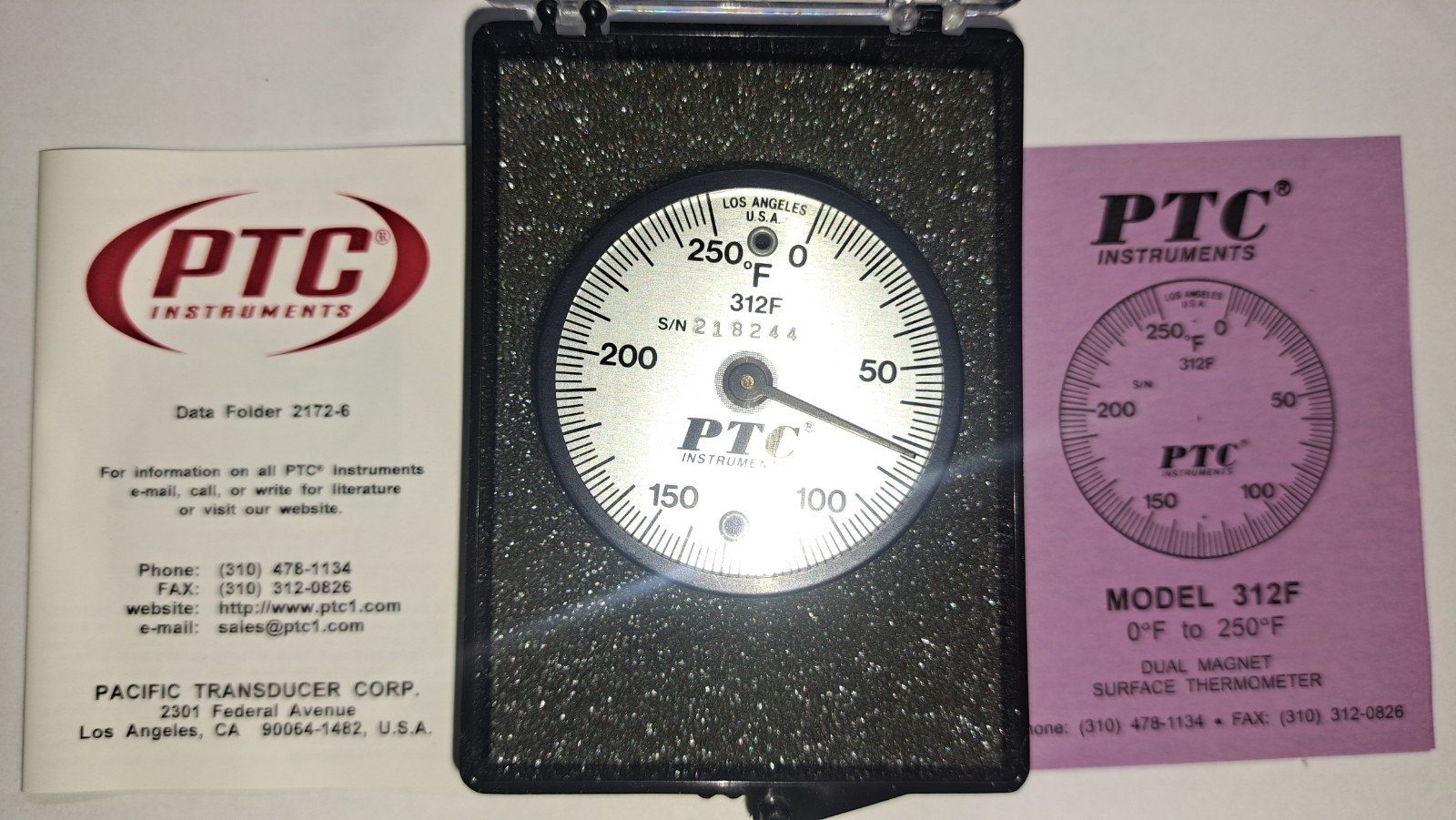 PTC Instruments Model 312F Magnetic Surface Thermometer w/ PTC Instruments Model 312F Magnetic Surface Thermometer w/