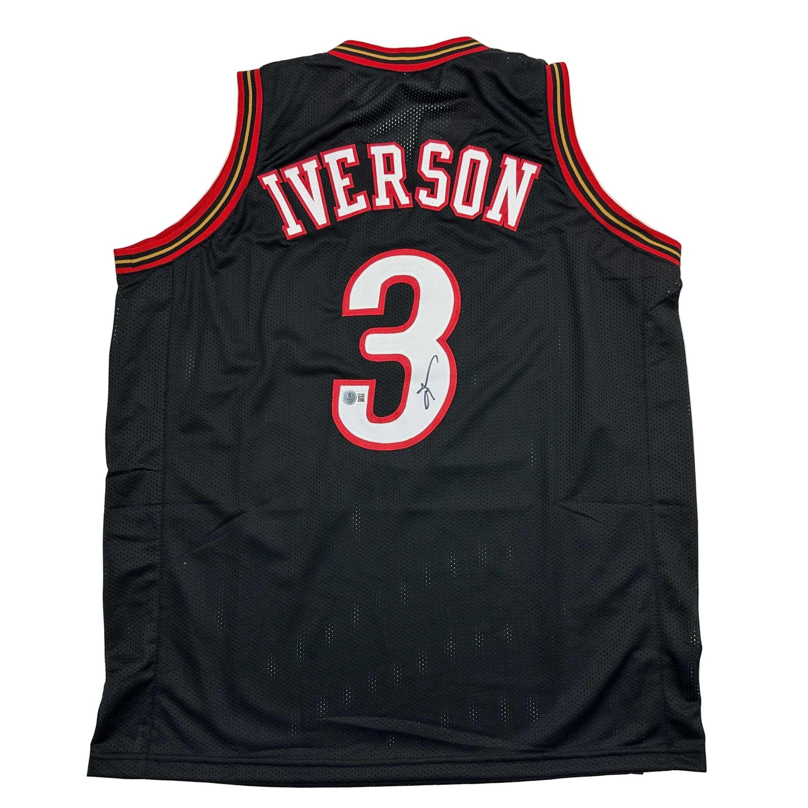 Autographed/Signed Allen Iverson Philadelphia Black Jersey BAS COA Autographed/Signed Allen Iverson Philadelphia Black Jersey BAS COA