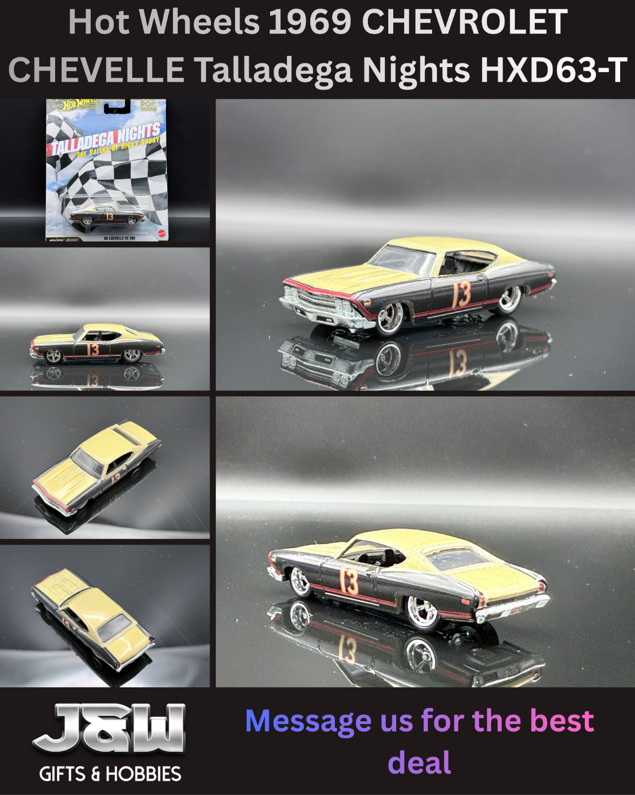 Hot Wheels 1969 CHEVROLET CHEVELLE Talladega Nights HXD Pop Culture HXD63-T 1/64