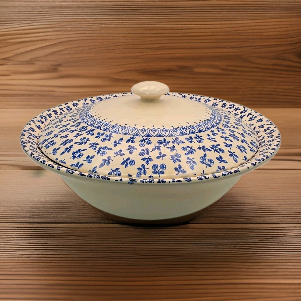 VTG English Ironstone Tableware Floral Covered Vegetable Tureen Serving Bowl