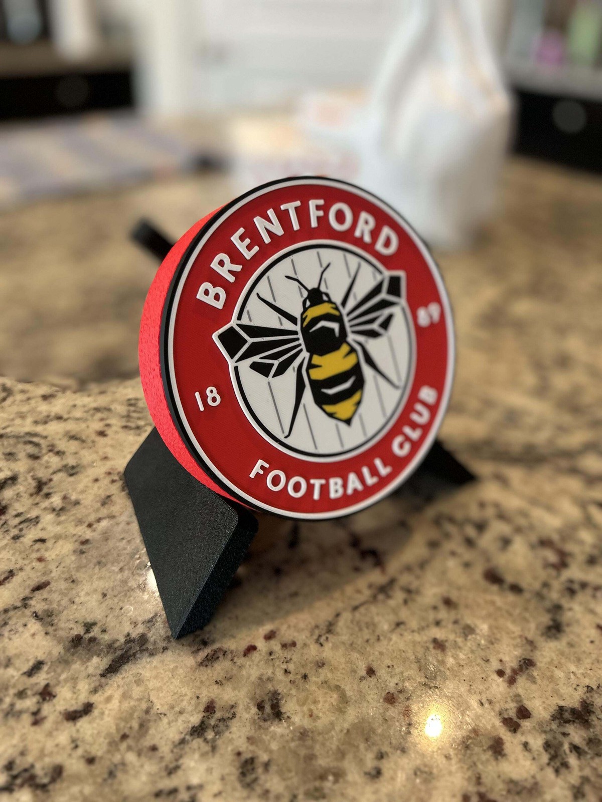 Brentford FC 3D Printed Crest Display | Stash Box, Desk Decor, Fan Cave Keepsake