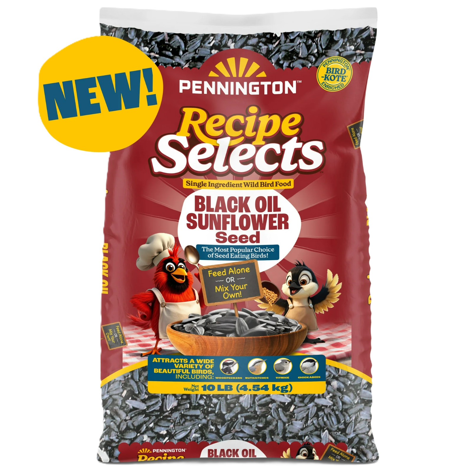 Pennington Recipe Selects Black Oil Sunflower Seed Dry Wild Bird Feed, 10 lb.